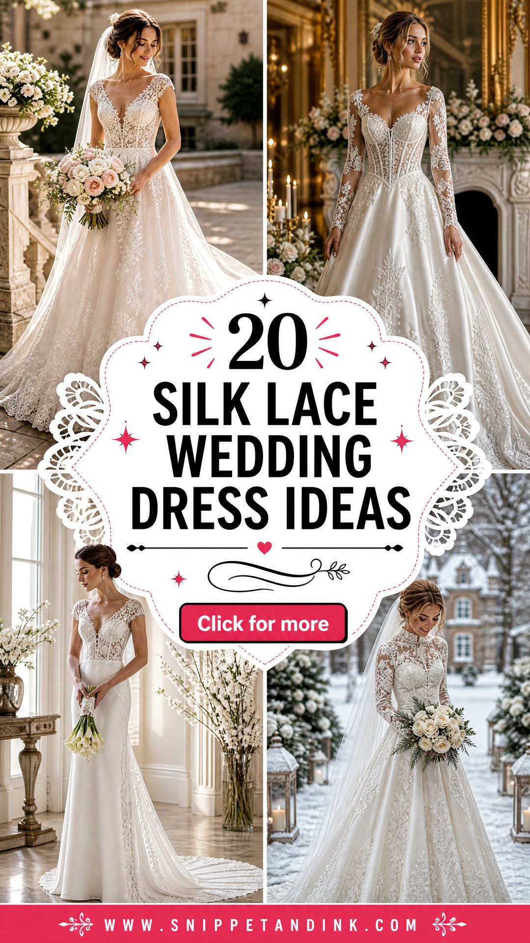 20 Silk Lace Wedding Dress Ideas for Romantic Bridal Style - 20 Silk Lace Wedding Dress Ideas for Romantic Bridal Style