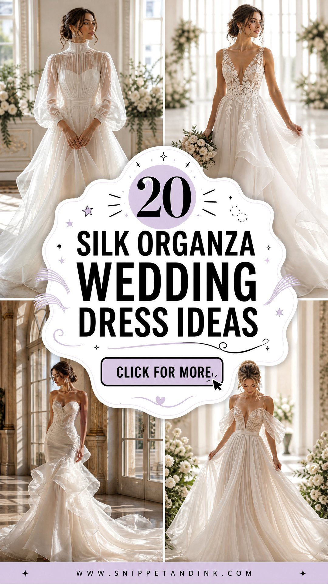 20 Silk Organza Wedding Dress Ideas for an Airy Elegant Look - 20 Silk Organza Wedding Dress Ideas for an Airy, Elegant Look