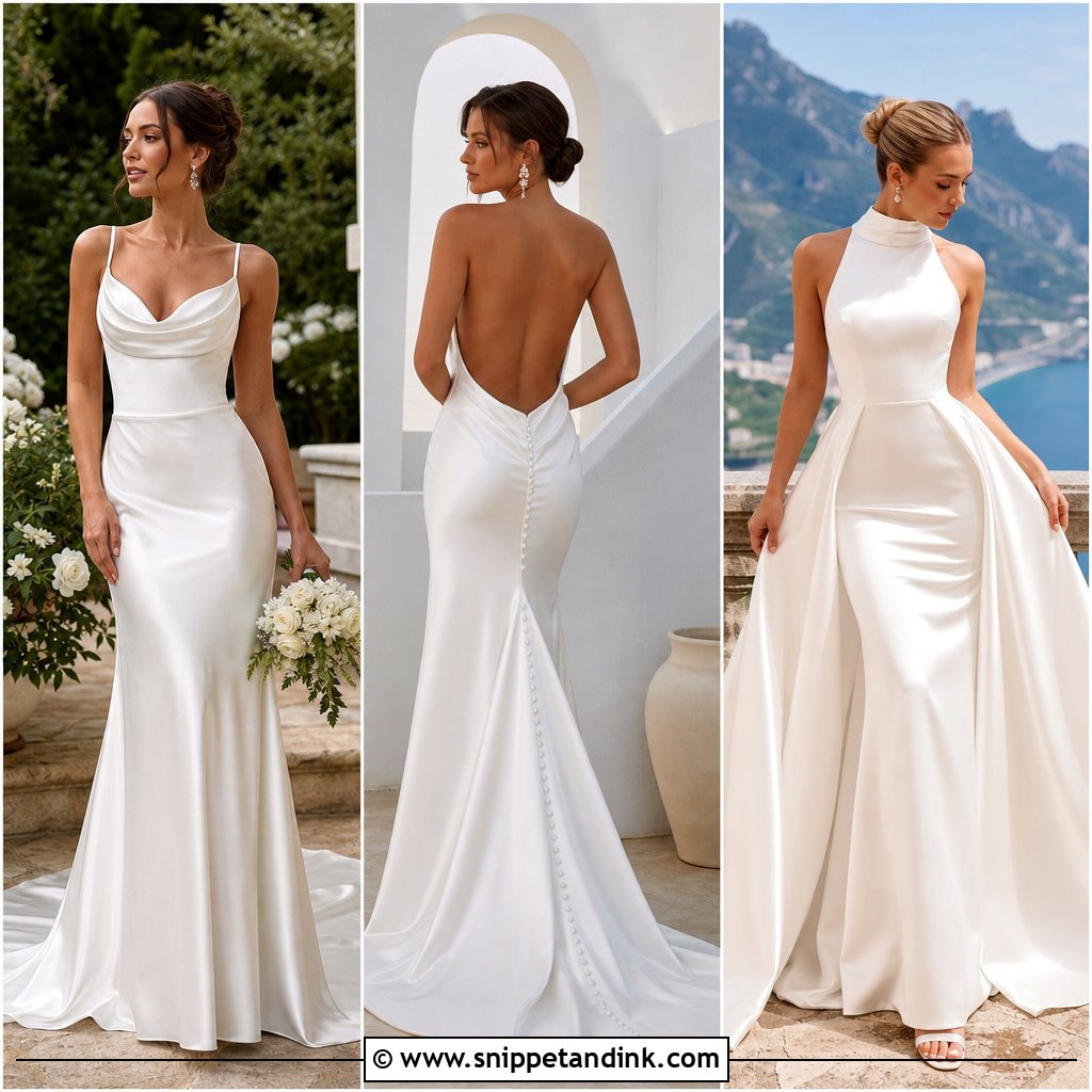20 Silk Satin Wedding Dresses for a Timeless Bridal Look