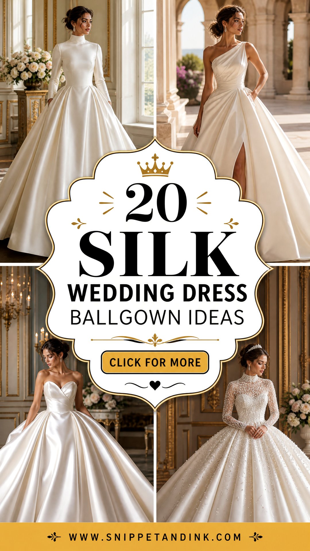 20 Silk Wedding Dress Ballgown Ideas for Regal Romantic Brides - 20 Silk Wedding Dress Ballgown Ideas for Regal, Romantic Brides