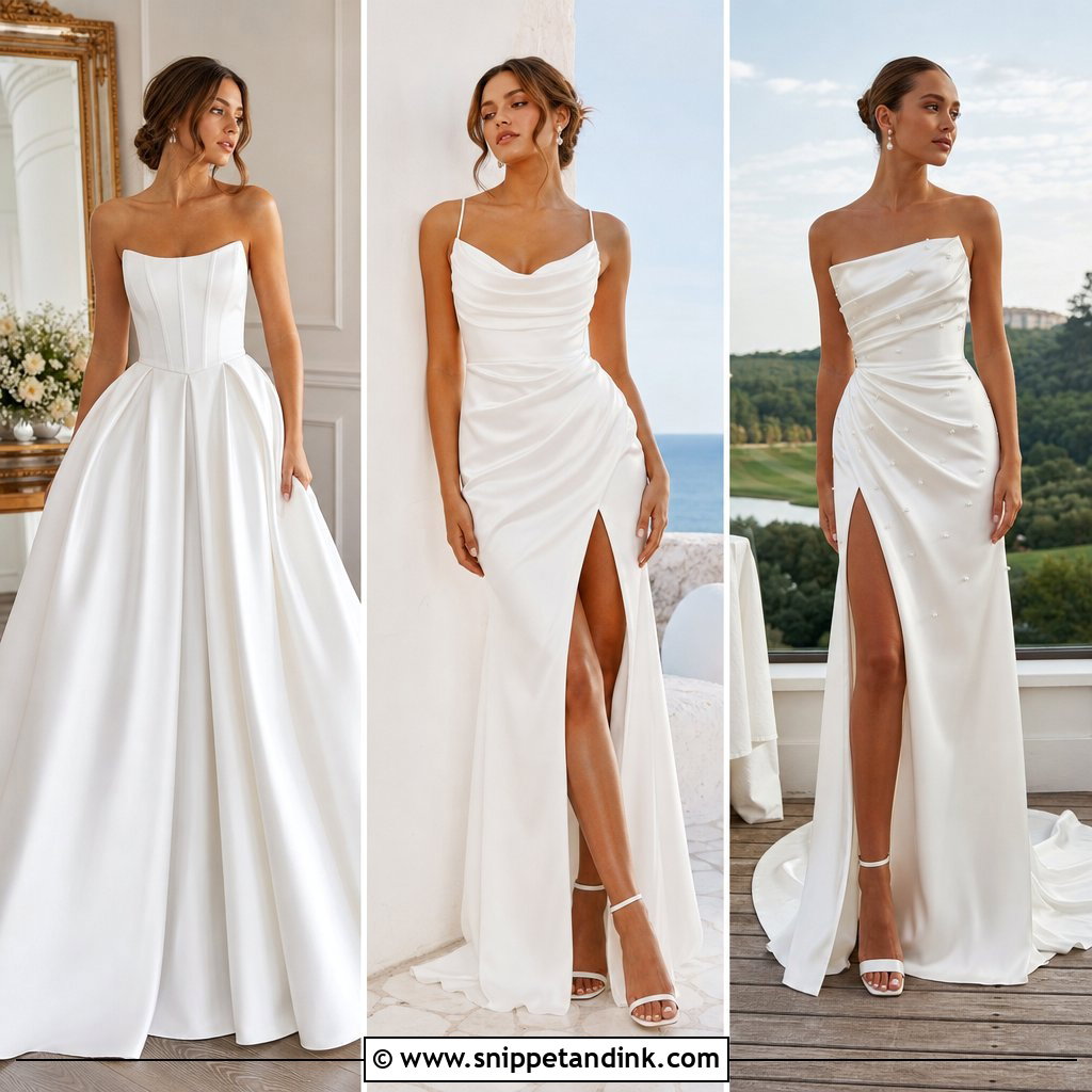 20 Silky Satin Wedding Dress Ideas for a Polished Bridal Look