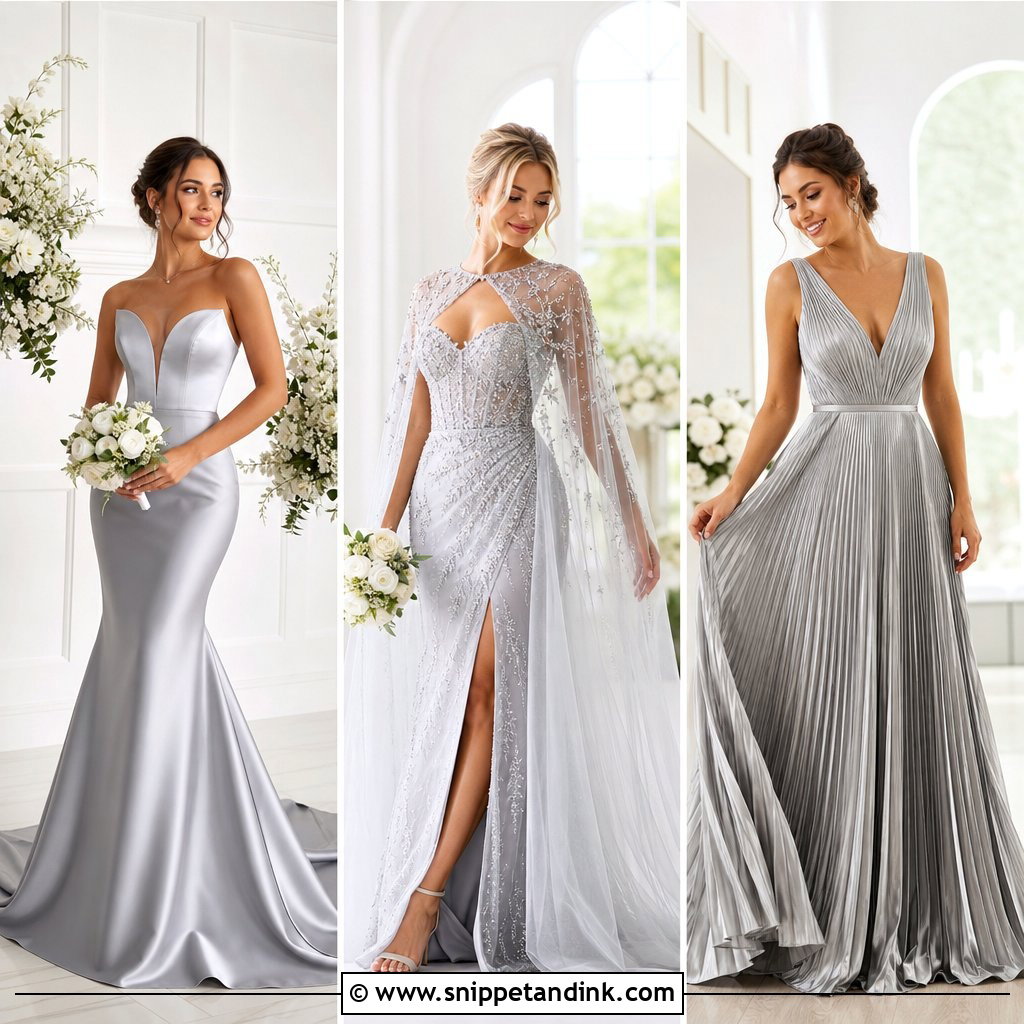 20 Silver Bridal Dress Ideas for Glamorous Modern Brides