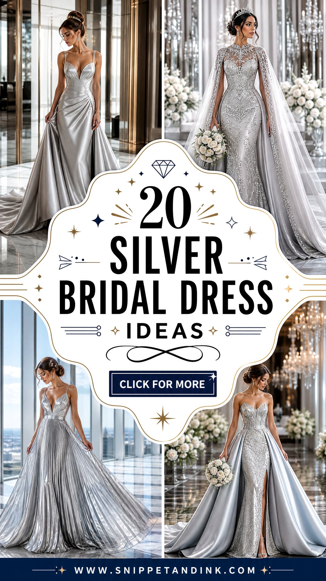 20 Silver Bridal Dress Ideas for Glamorous Modern Brides - 20 Silver Bridal Dress Ideas for Glamorous Modern Brides