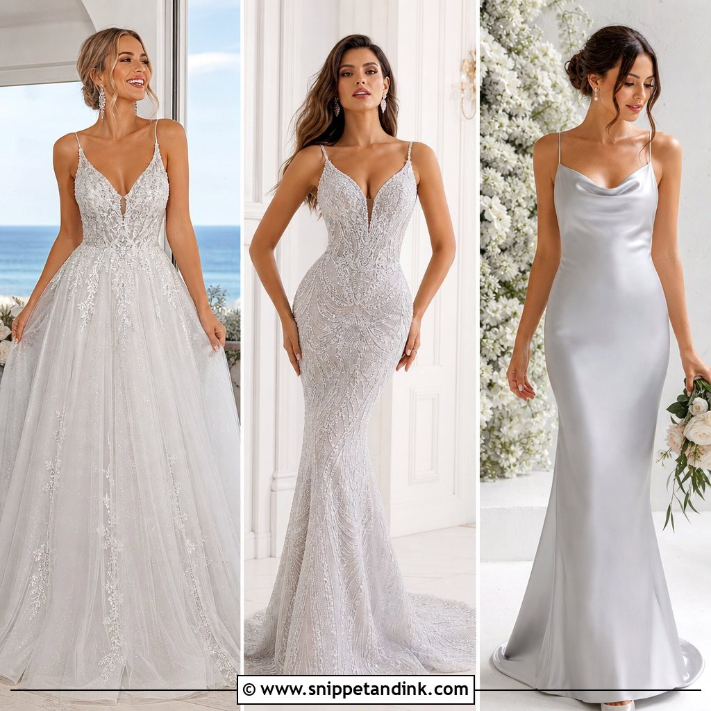 20 Silver Wedding Dresses for a Dazzling Bridal Look Today