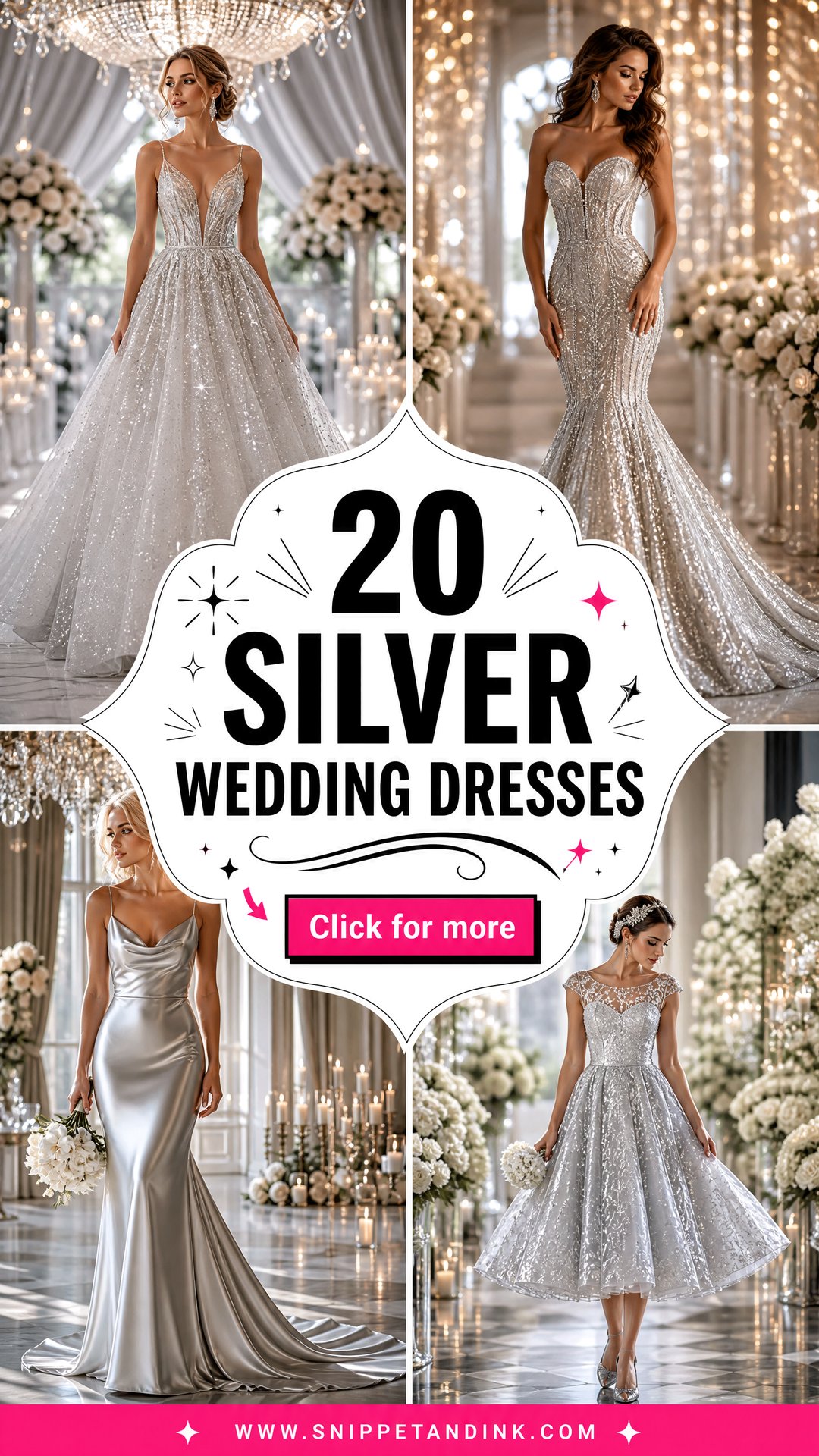 20 Silver Wedding Dresses for a Dazzling Bridal Look Today - 20 Silver Wedding Dresses for a Dazzling Bridal Look Today