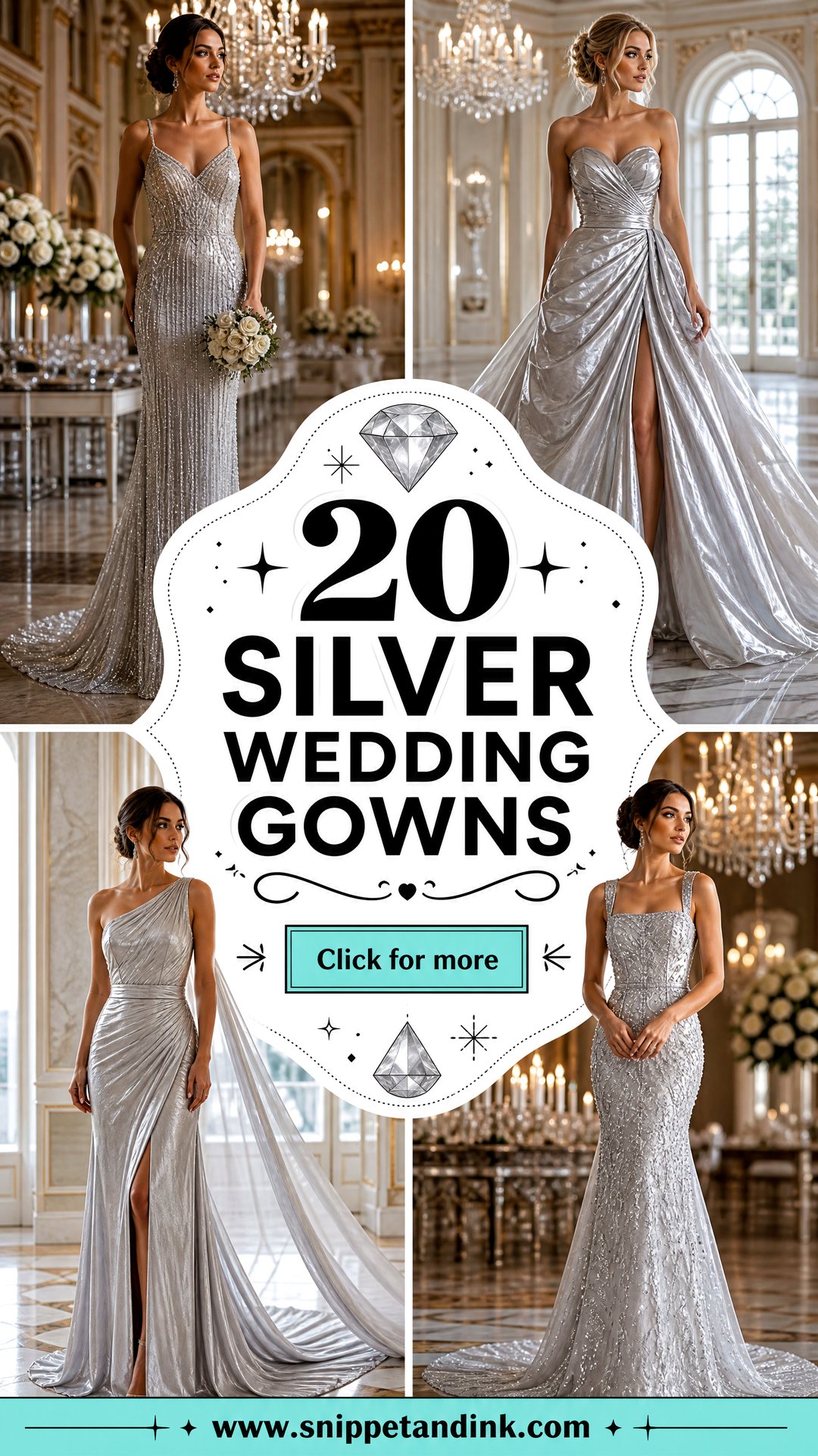 20 Silver Wedding Gowns for an Unforgettable Bridal Look - 20 Silver Wedding Gowns for an Unforgettable Bridal Look