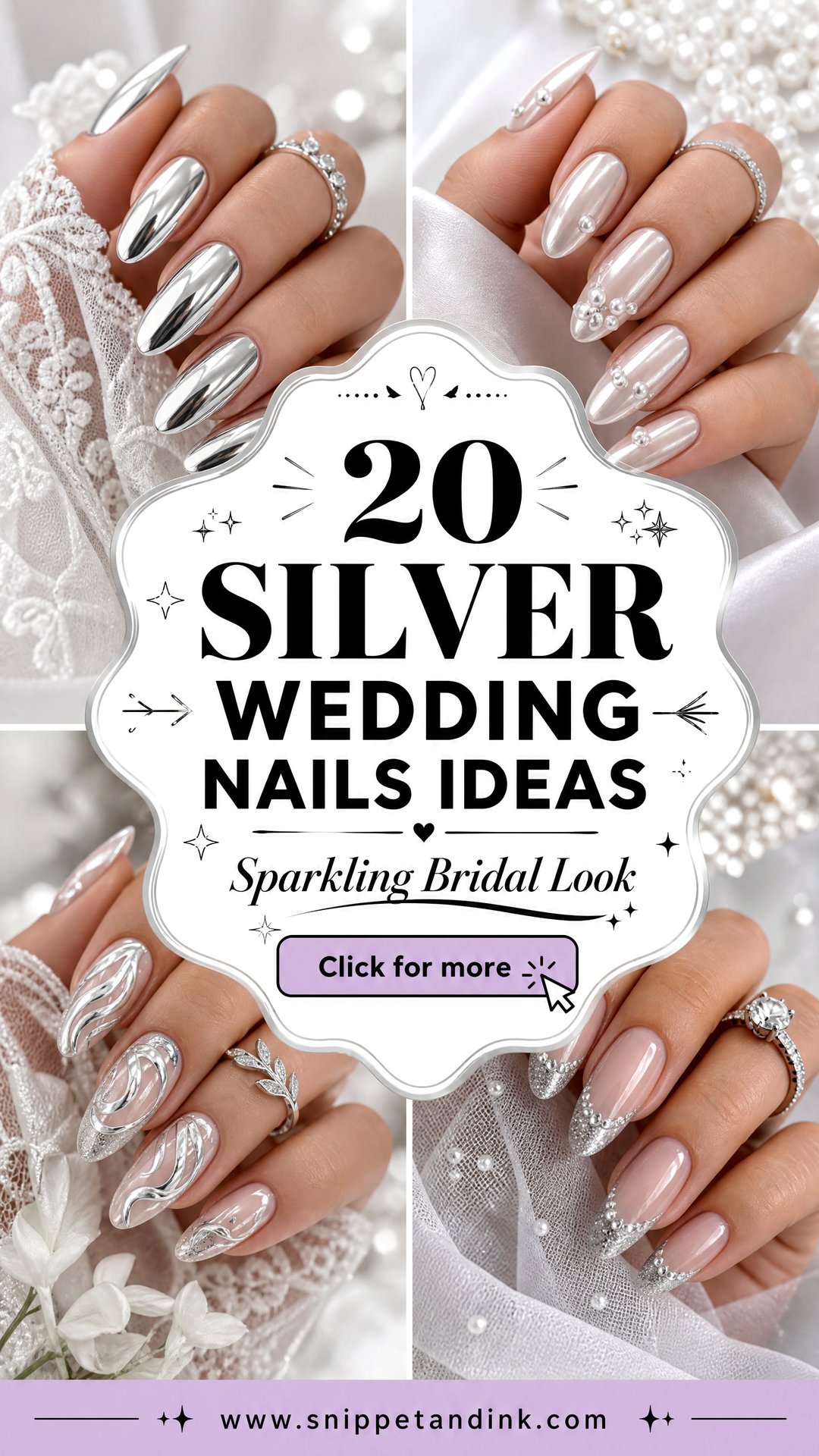 20 Silver Wedding Nails for a Sparkling Bridal Look - 20 Silver Wedding Nails for a Sparkling Bridal Look