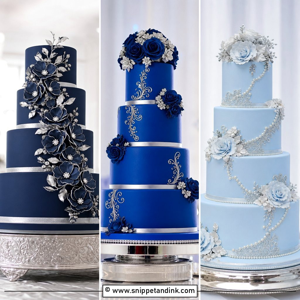 20 Silver and Blue Cake Ideas for Wedding Style