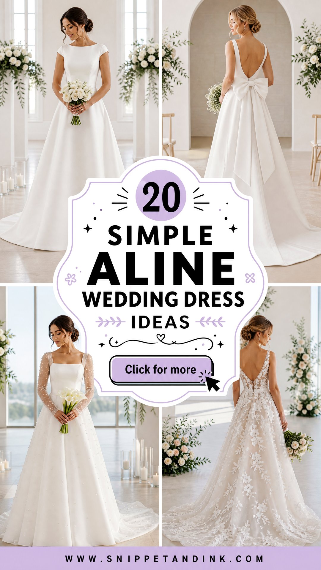 20 Simple Aline Wedding Dress Ideas for Chic Modern Brides - 20 Simple Aline Wedding Dress Ideas for Chic Modern Brides