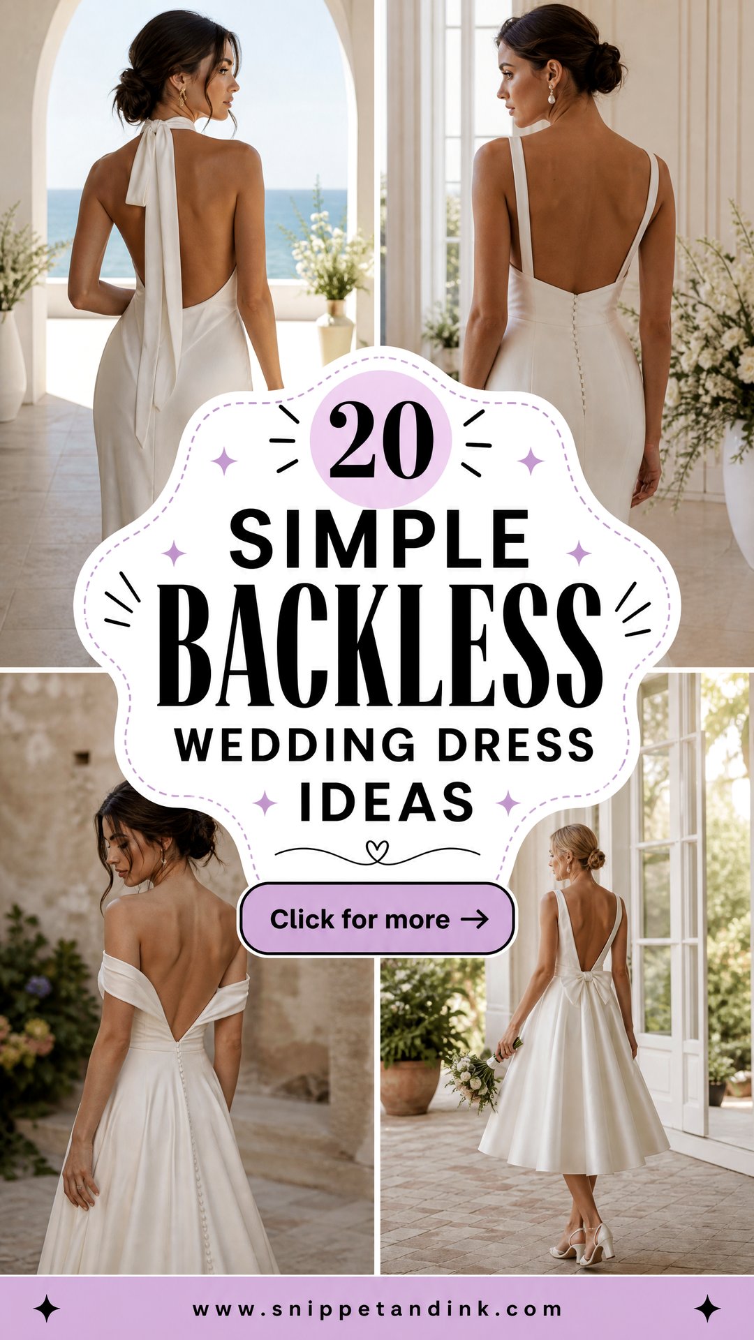 20 Simple Backless Wedding Dress Ideas for Modern Brides - 20 Simple Backless Wedding Dress Ideas for Modern Brides