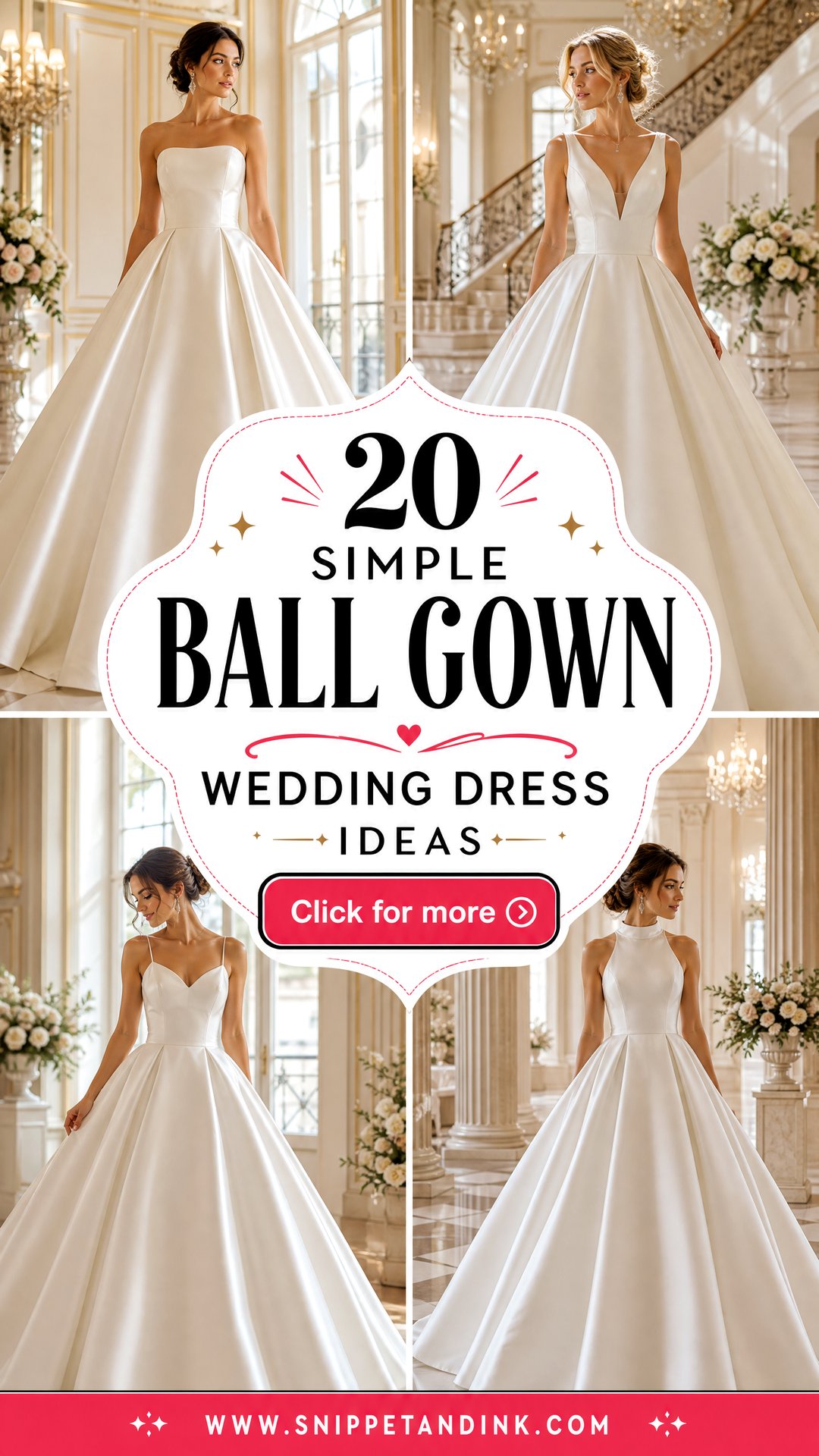 20 Simple Ball Gown Wedding Dress Ideas for Timeless Brides - 20 Simple Ball Gown Wedding Dress Ideas for Timeless Brides