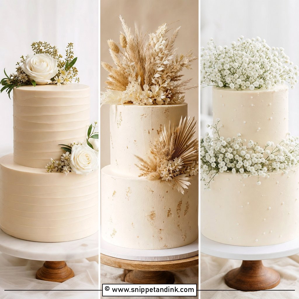 20 Simple Beige Wedding Cake Ideas for Modern Couples