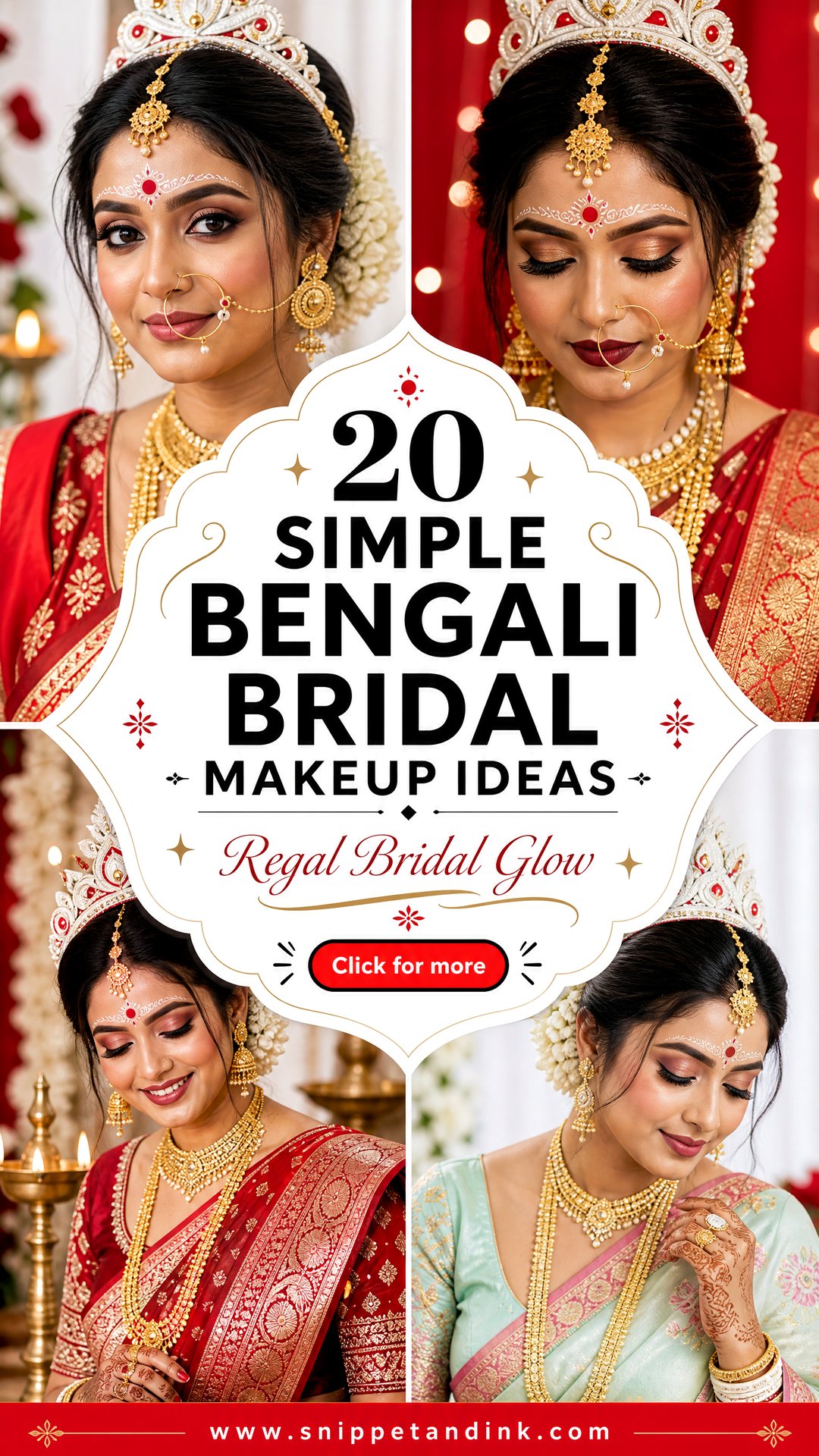 20 Simple Bengali Bridal Makeup Ideas for a Regal Glow - 20 Simple Bengali Bridal Makeup Ideas for a Regal Glow