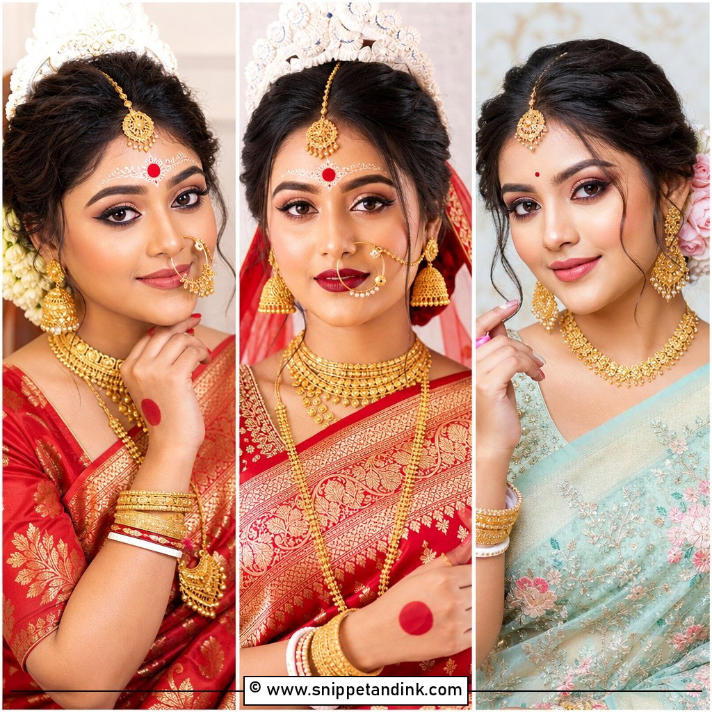 20 Simple Bengali Bridal Makeup Ideas for a Regal Glow