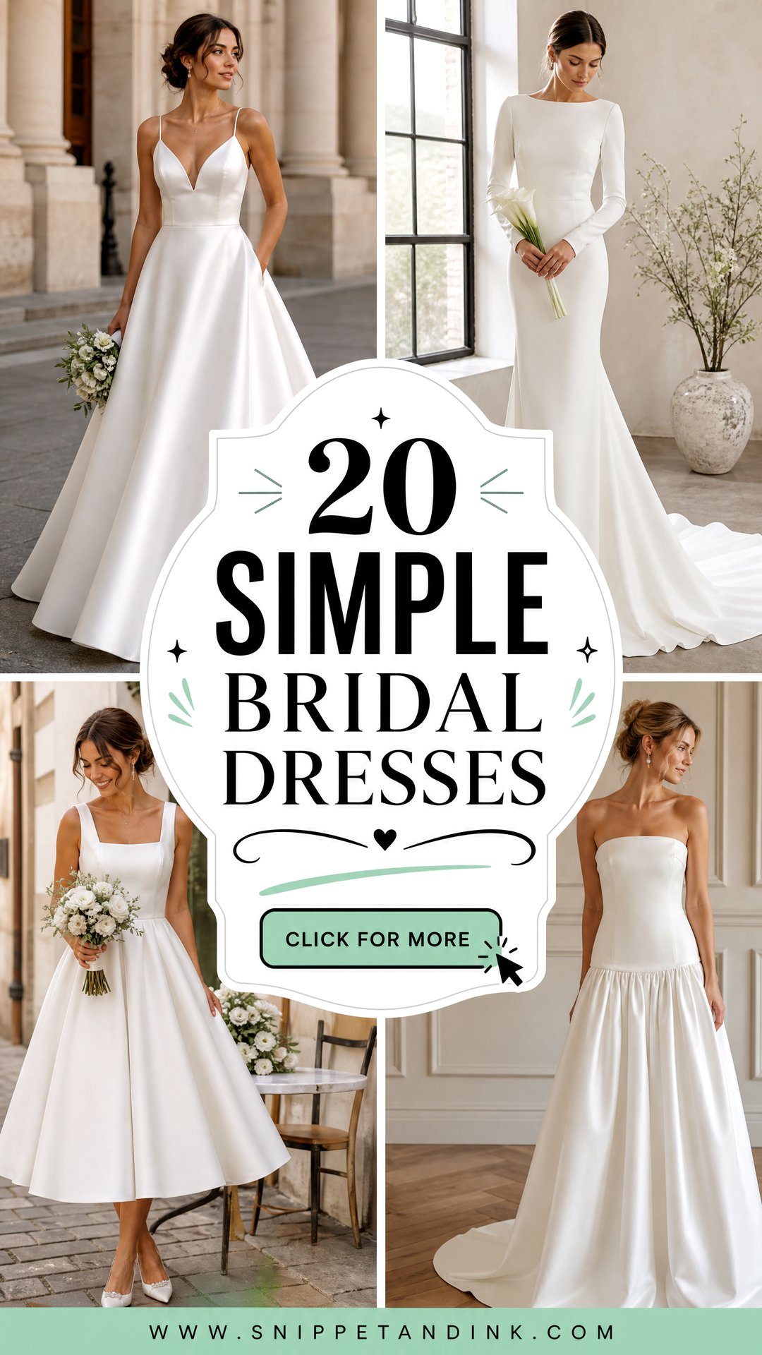 20 Simple Bridal Dresses for Chic Effortless Bridal Style - 20 Simple Bridal Dresses for Chic, Effortless Bridal Style