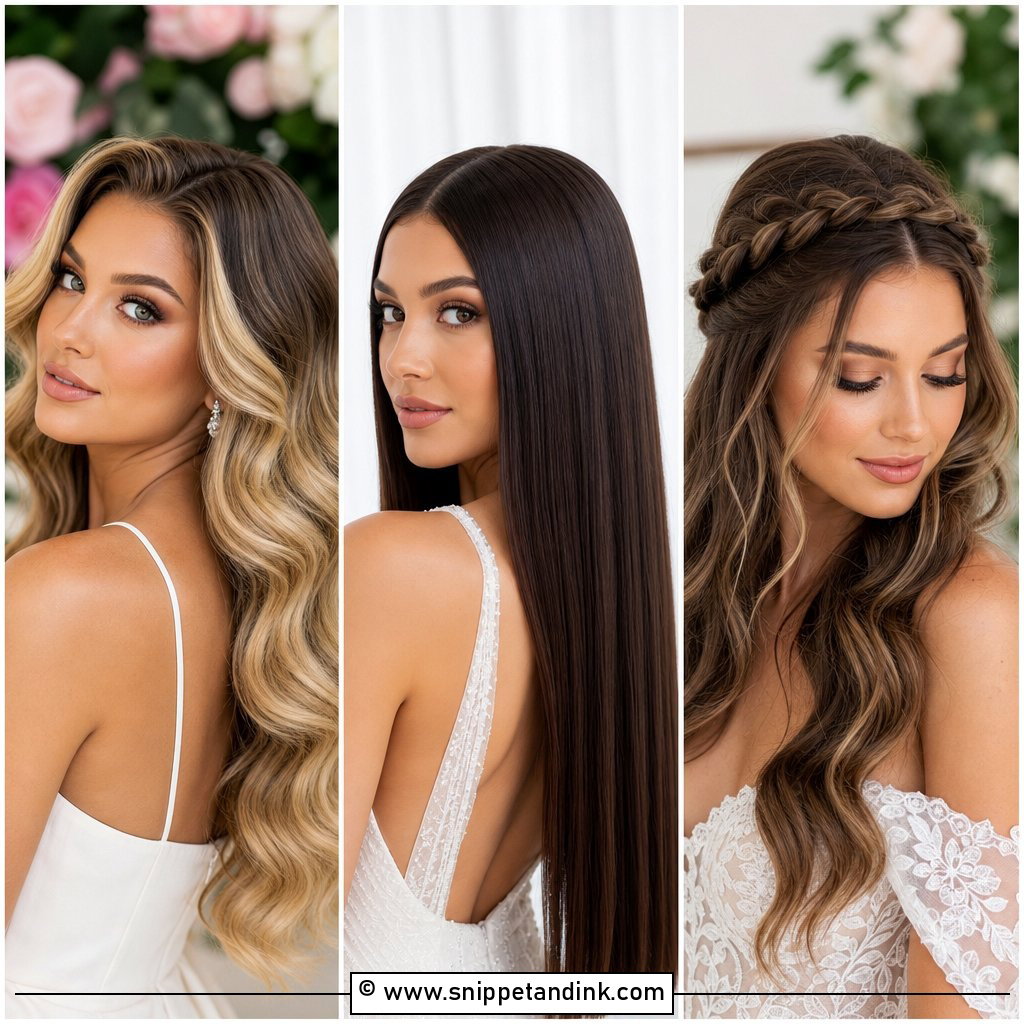20 Simple Bridal Hair Down Ideas for Romantic Weddings