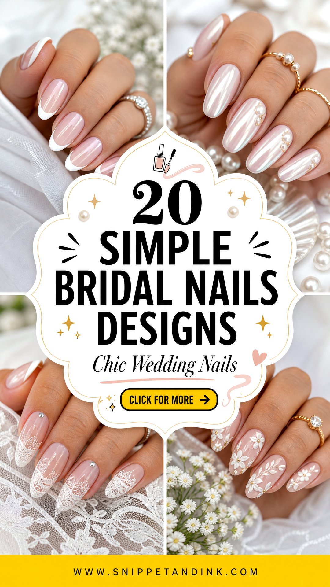 20 Simple Bridal Nails Designs for Chic Wedding Style - 20 Simple Bridal Nails Designs for Chic Wedding Style