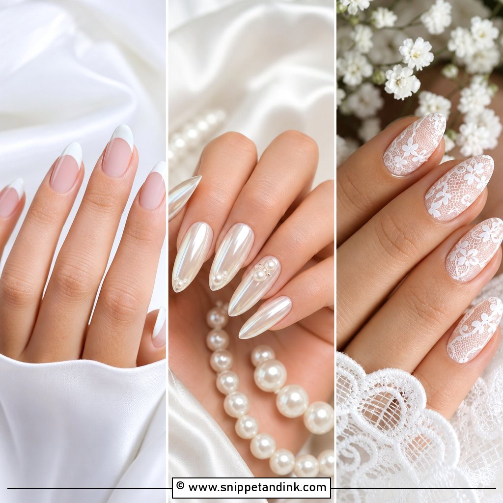 20 Simple Bridal Nails Designs for Chic Wedding Style