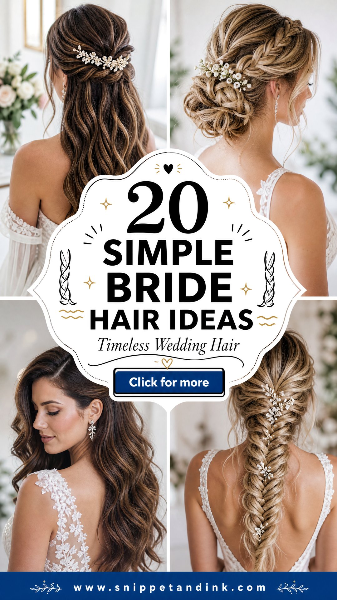 20 Simple Bride Hair Ideas for a Timeless Wedding Look - 20 Simple Bride Hair Ideas for a Timeless Wedding Look
