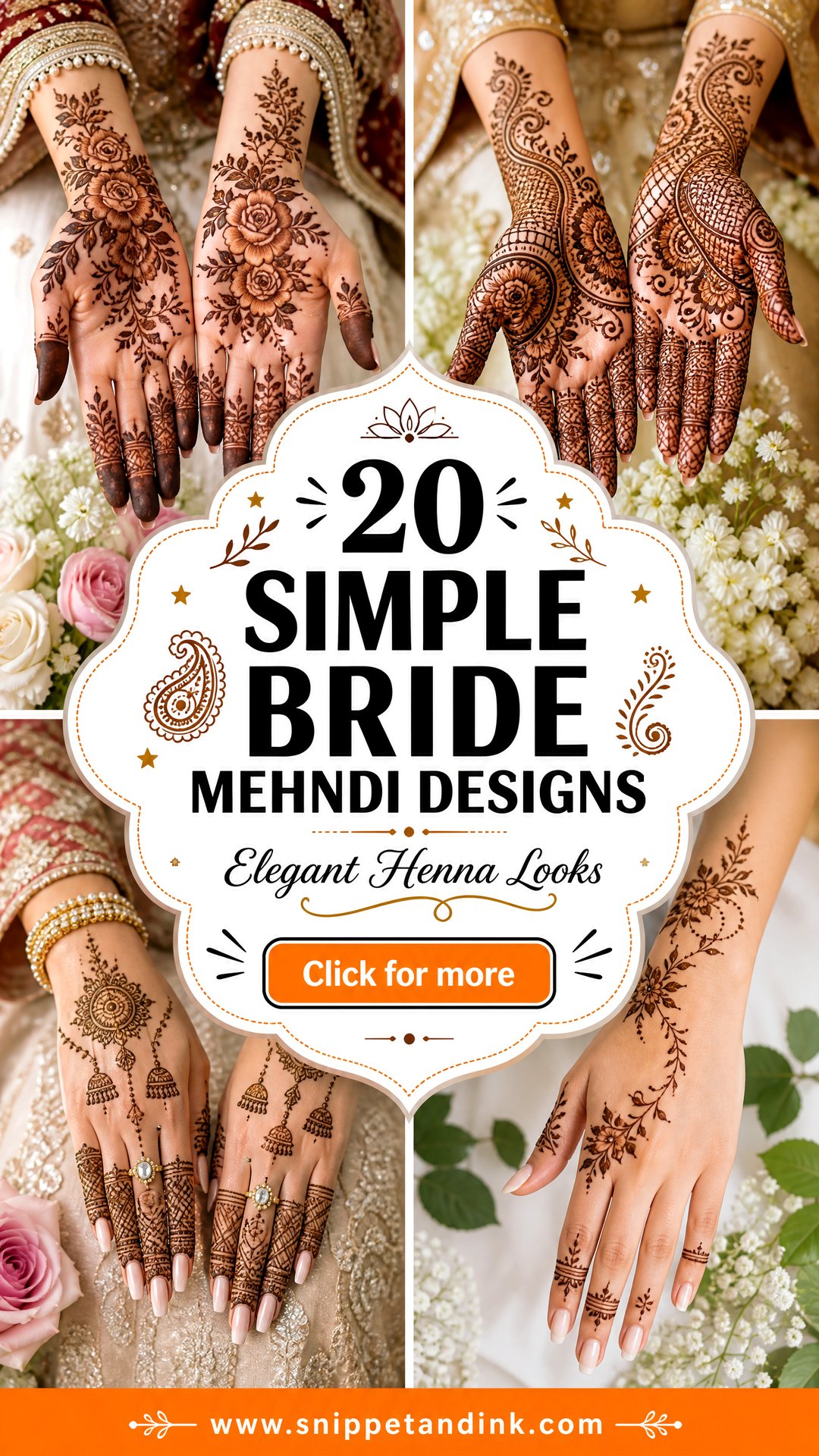 20 Simple Bride Mehndi Designs for an Elegant Look - 20 Simple Bride Mehndi Designs for an Elegant Look