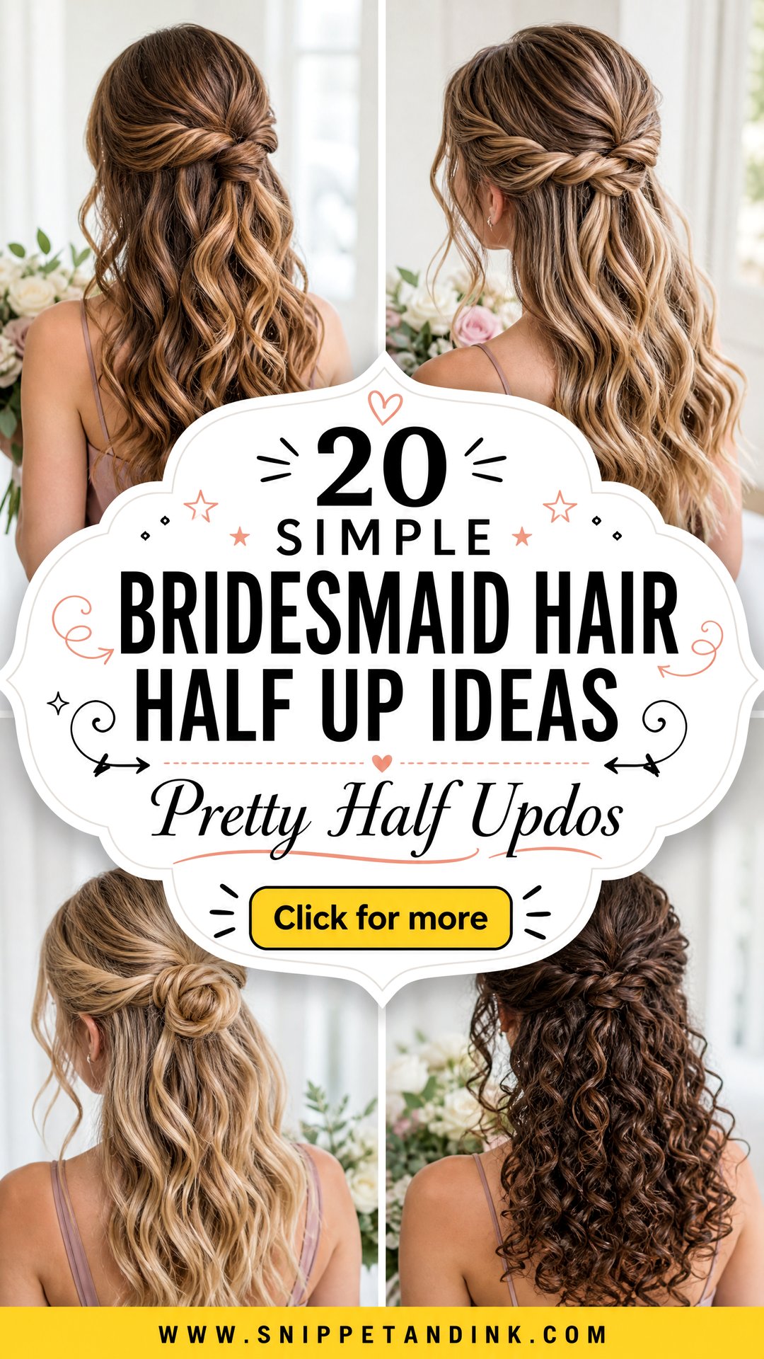 20 Simple Bridesmaid Hair Half Up Ideas for Weddings - 20 Simple Bridesmaid Hair Half Up Ideas for Weddings