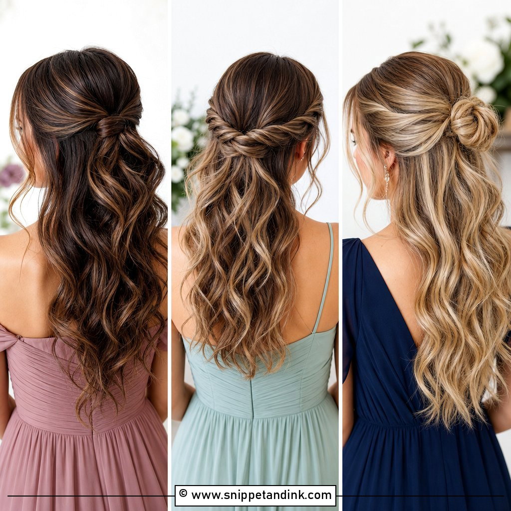 20 Simple Bridesmaid Hair Half Up Ideas for Weddings