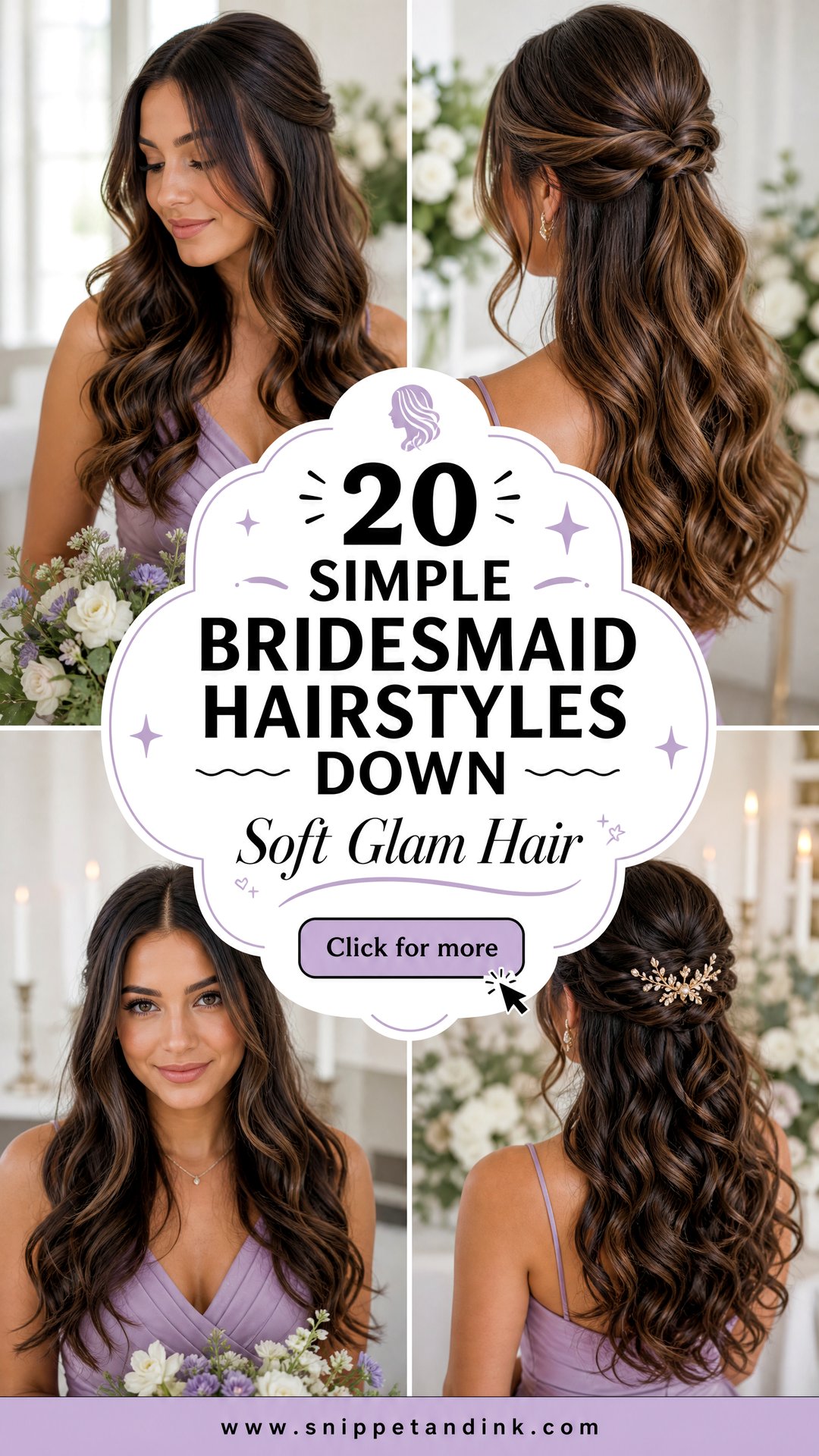 20 Simple Bridesmaid Hairstyles Down for Soft Glam Looks - 20 Simple Bridesmaid Hairstyles Down for Soft Glam Looks