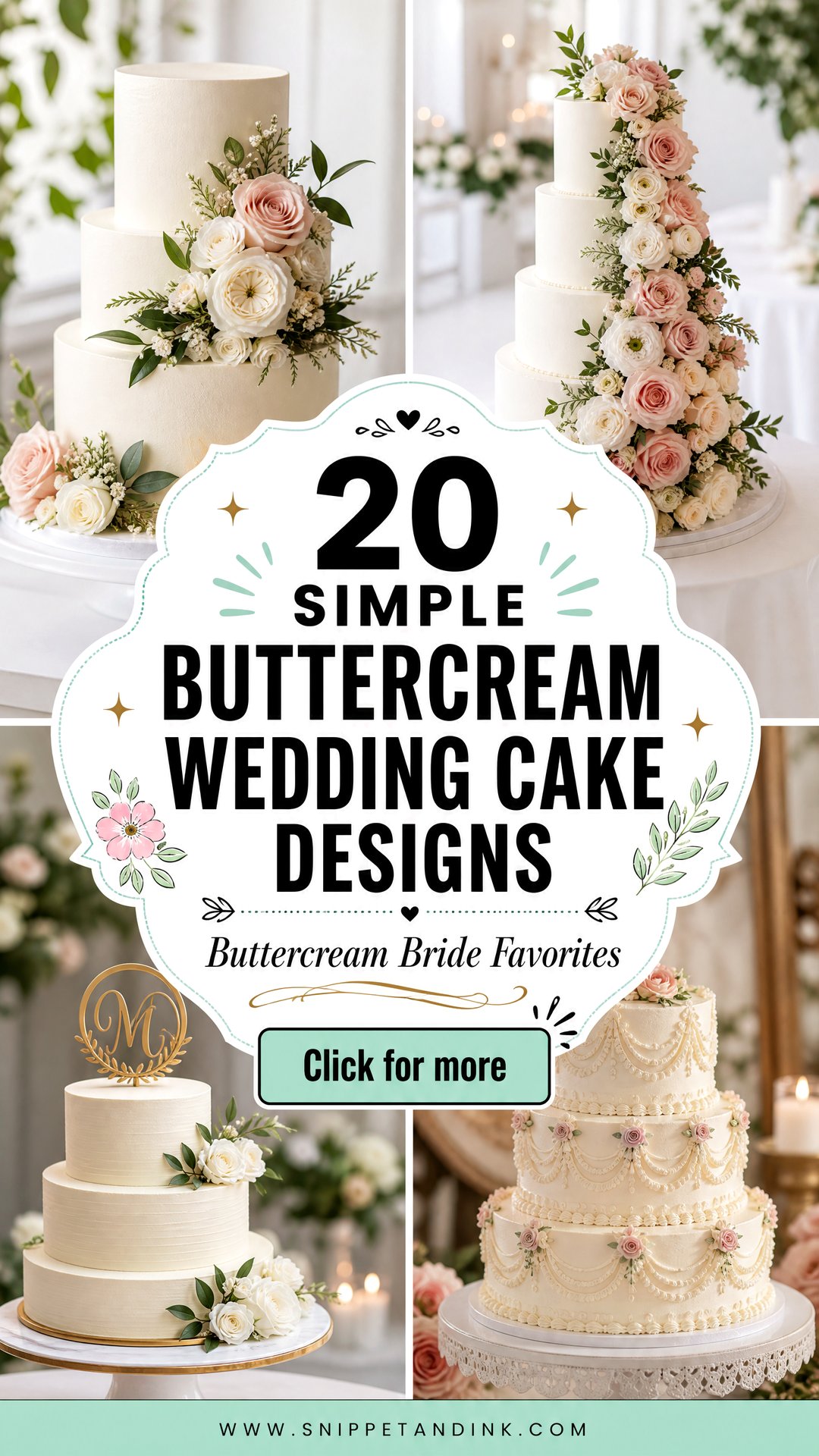 20 Simple Buttercream Wedding Cake Designs Brides Love Today - 20 Simple Buttercream Wedding Cake Designs Brides Love Today