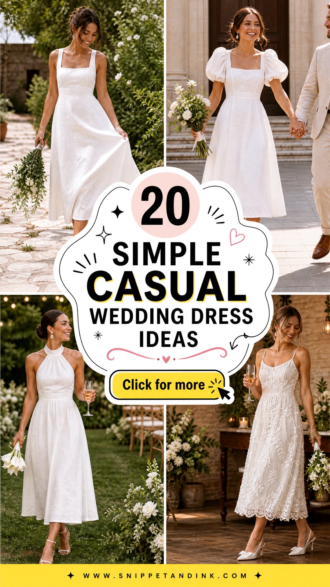 20 Simple Casual Wedding Dress Ideas for Relaxed Modern Brides - 20 Simple Casual Wedding Dress Ideas for Relaxed Modern Brides