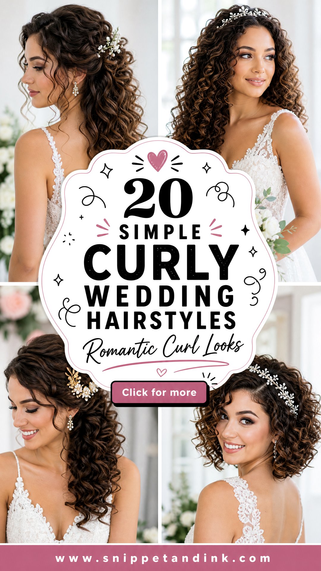 20 Simple Curly Wedding Hairstyles for Romantic Brides Now - 20 Simple Curly Wedding Hairstyles for Romantic Brides Now