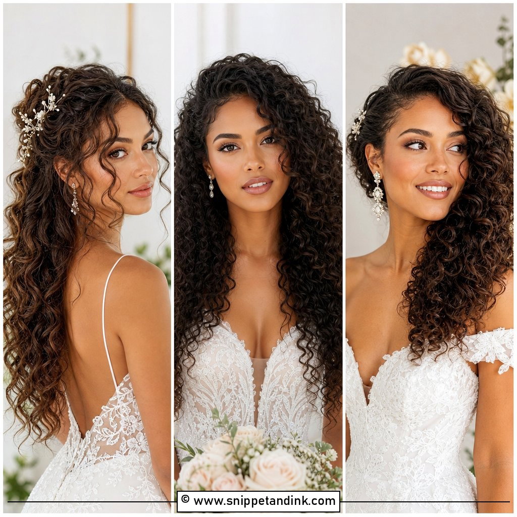 20 Simple Curly Wedding Hairstyles for Romantic Brides Now