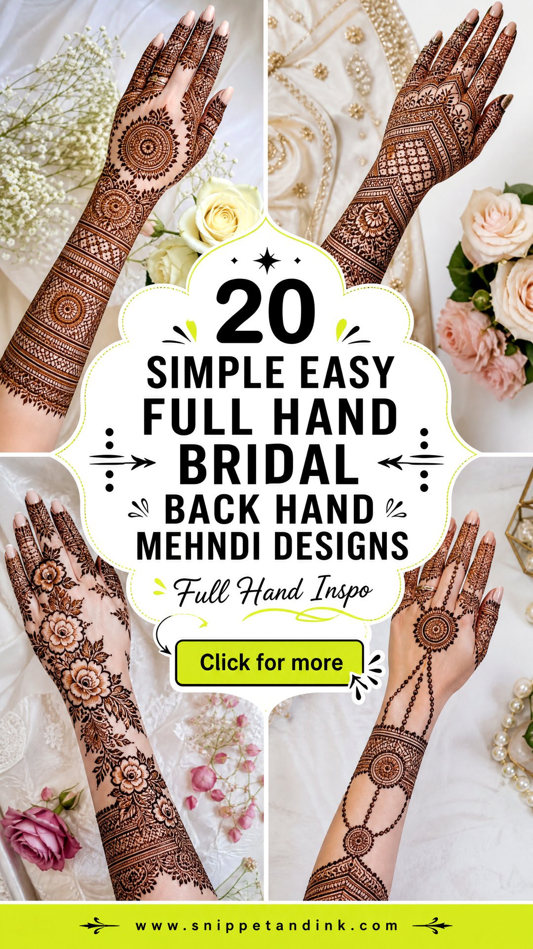 20 Simple Easy Full Hand Bridal Back Hand Mehndi Designs To Try - 20 Simple Easy Full Hand Bridal Back Hand Mehndi Designs To Try