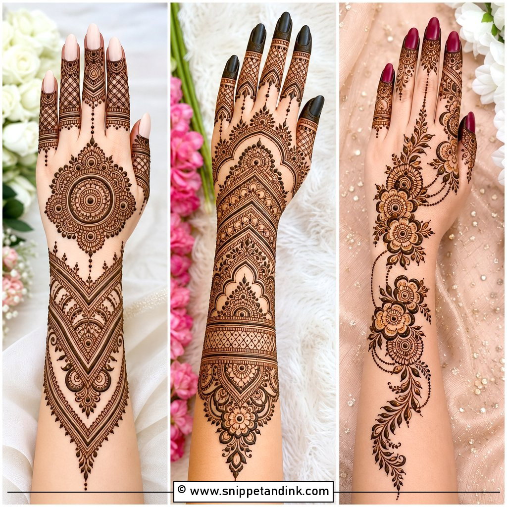 20 Simple Easy Full Hand Bridal Back Hand Mehndi Designs To Try