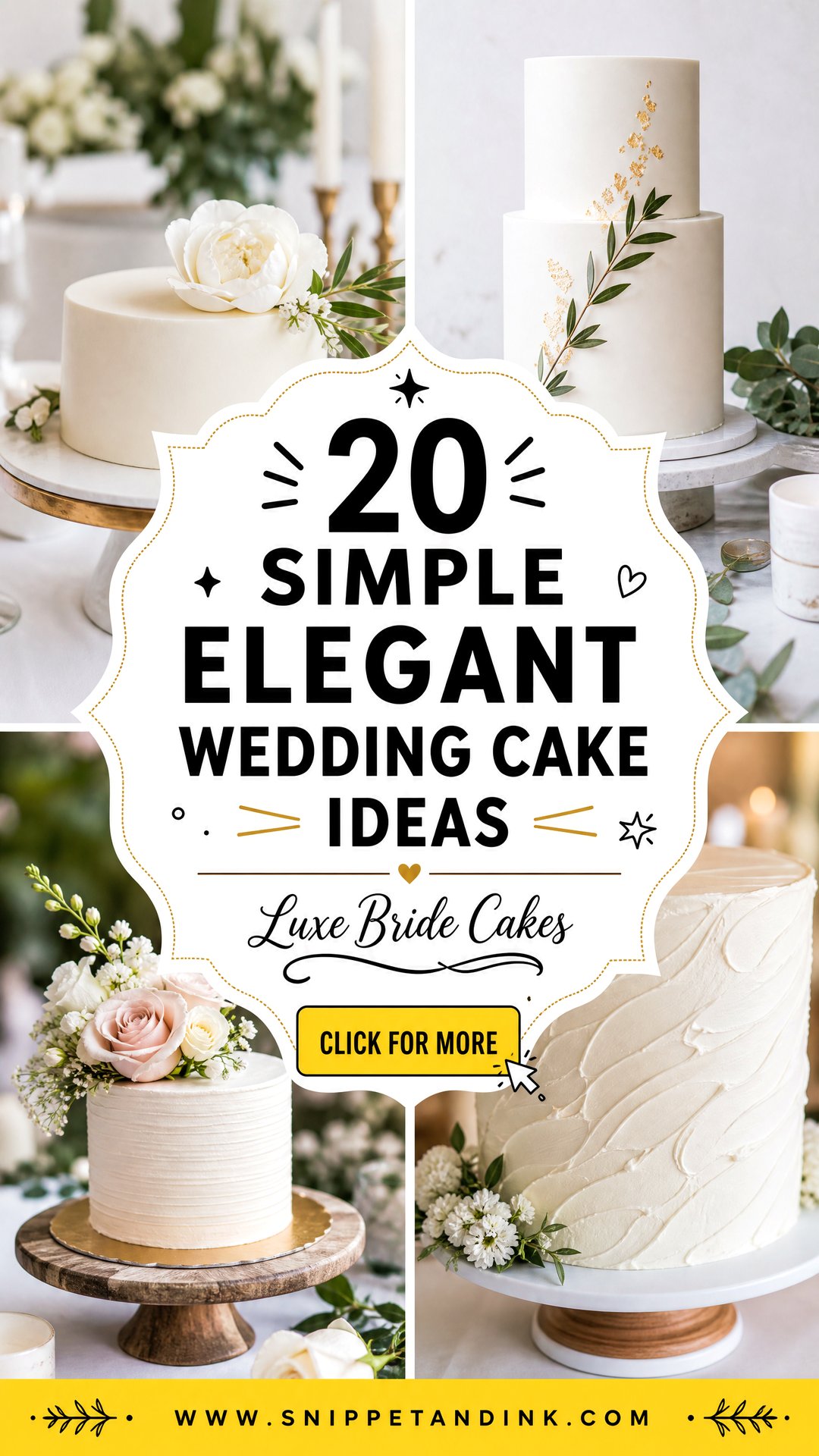 20 Simple Elegant Wedding Cake Ideas for Luxe Brides Today - 20 Simple Elegant Wedding Cake Ideas for Luxe Brides Today
