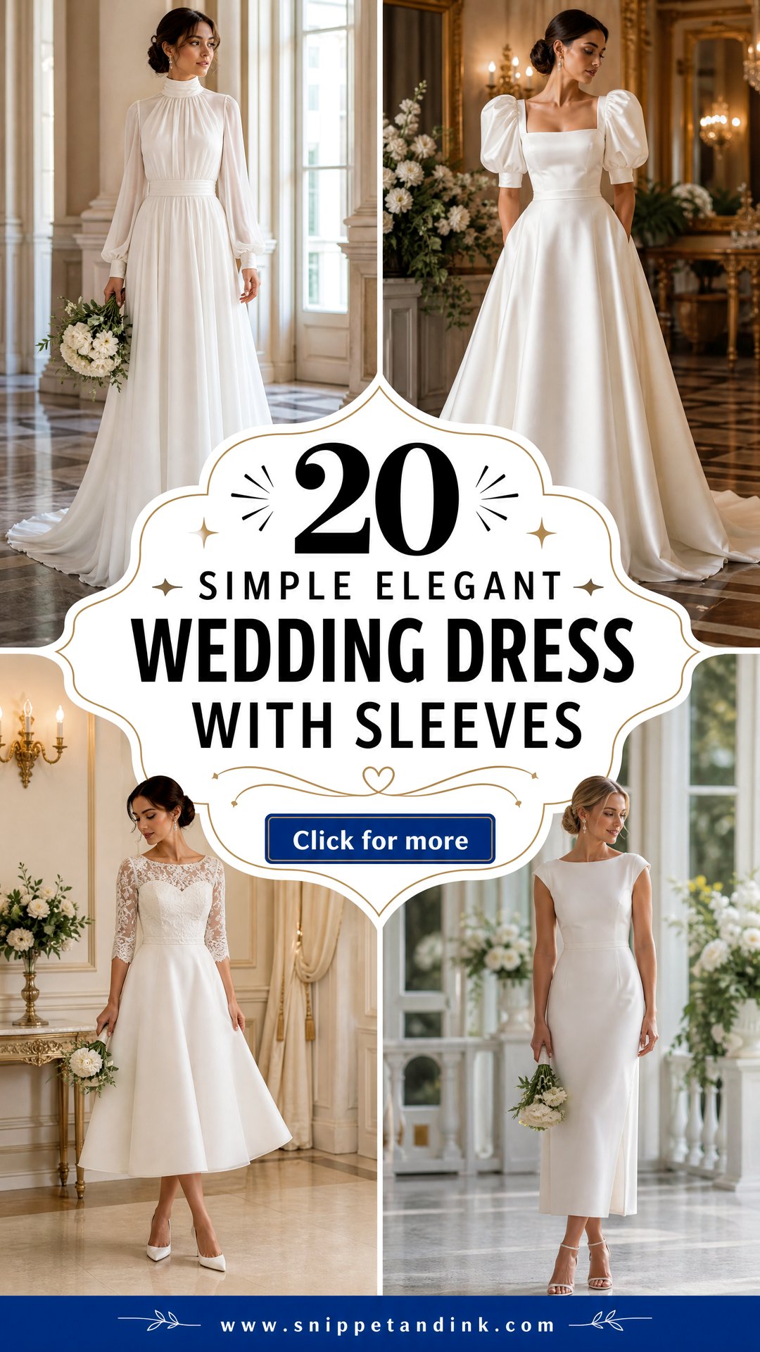 20 Simple Elegant Wedding Dress with Sleeves for Timeless Brides - 20 Simple Elegant Wedding Dress with Sleeves for Timeless Brides