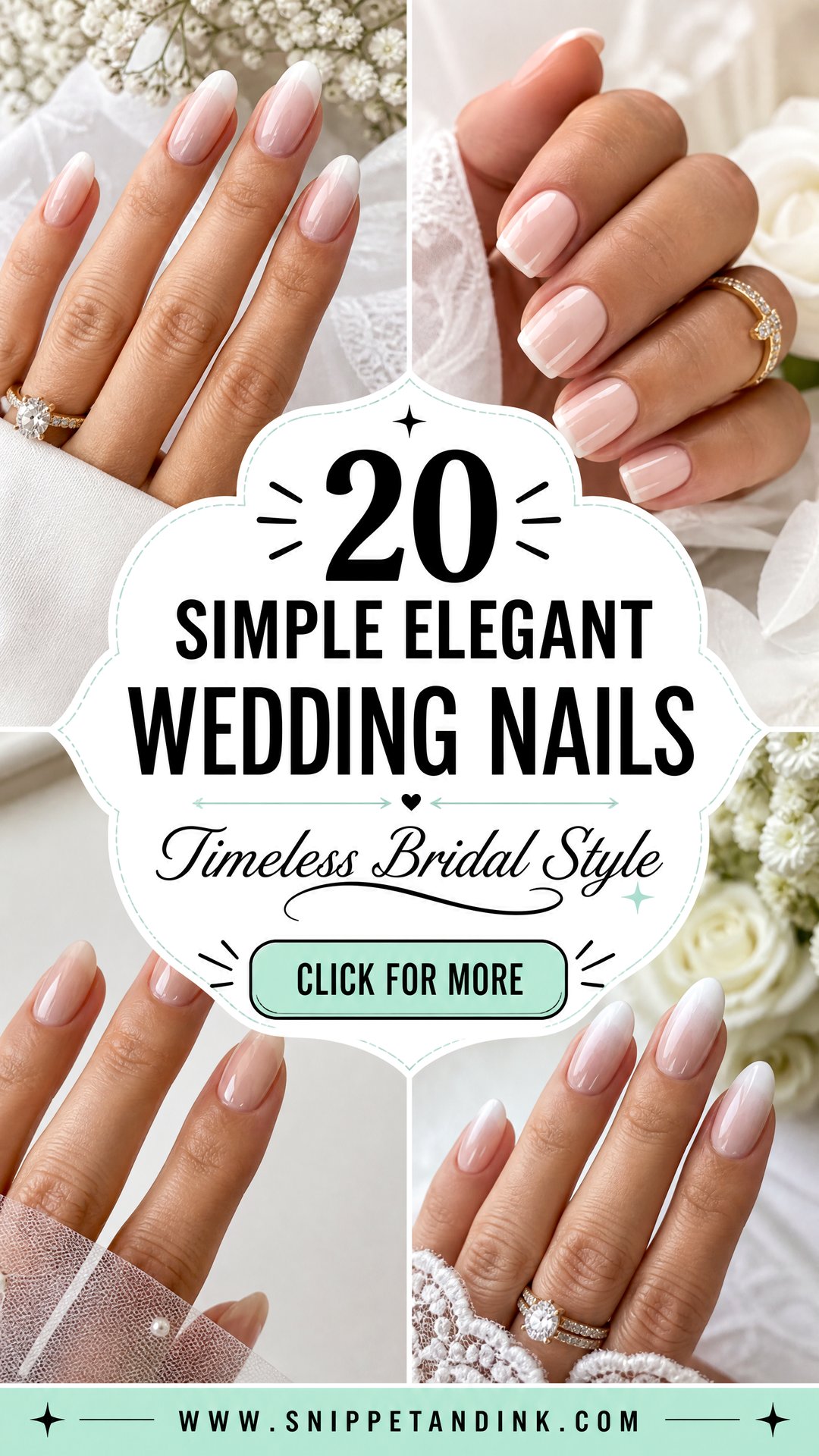 20 Simple Elegant Wedding Nails for Timeless Bridal Style - 20 Simple Elegant Wedding Nails for Timeless Bridal Style