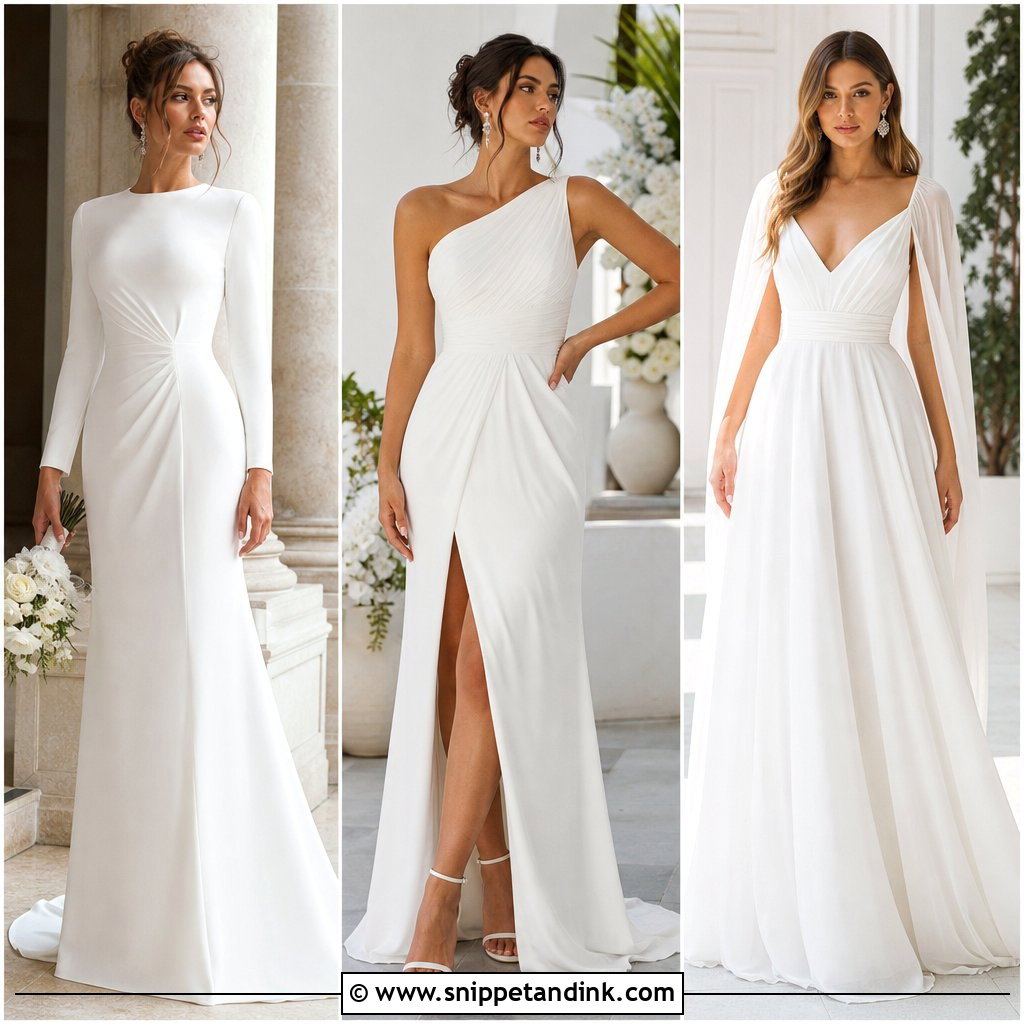 20 Simple Elegant White Gowns for Chic, Timeless Bridal Style