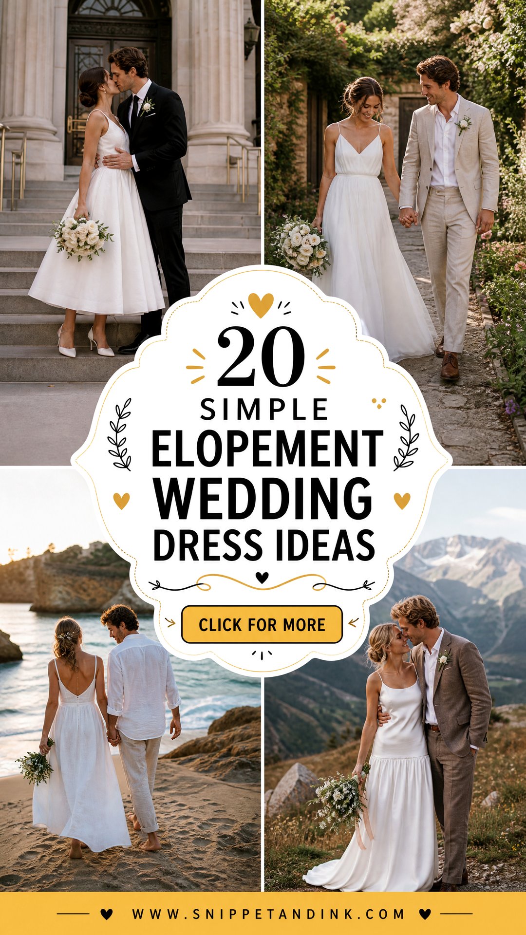20 Simple Elopement Wedding Dress Ideas for Intimate Ceremonies - 20 Simple Elopement Wedding Dress Ideas for Intimate Ceremonies