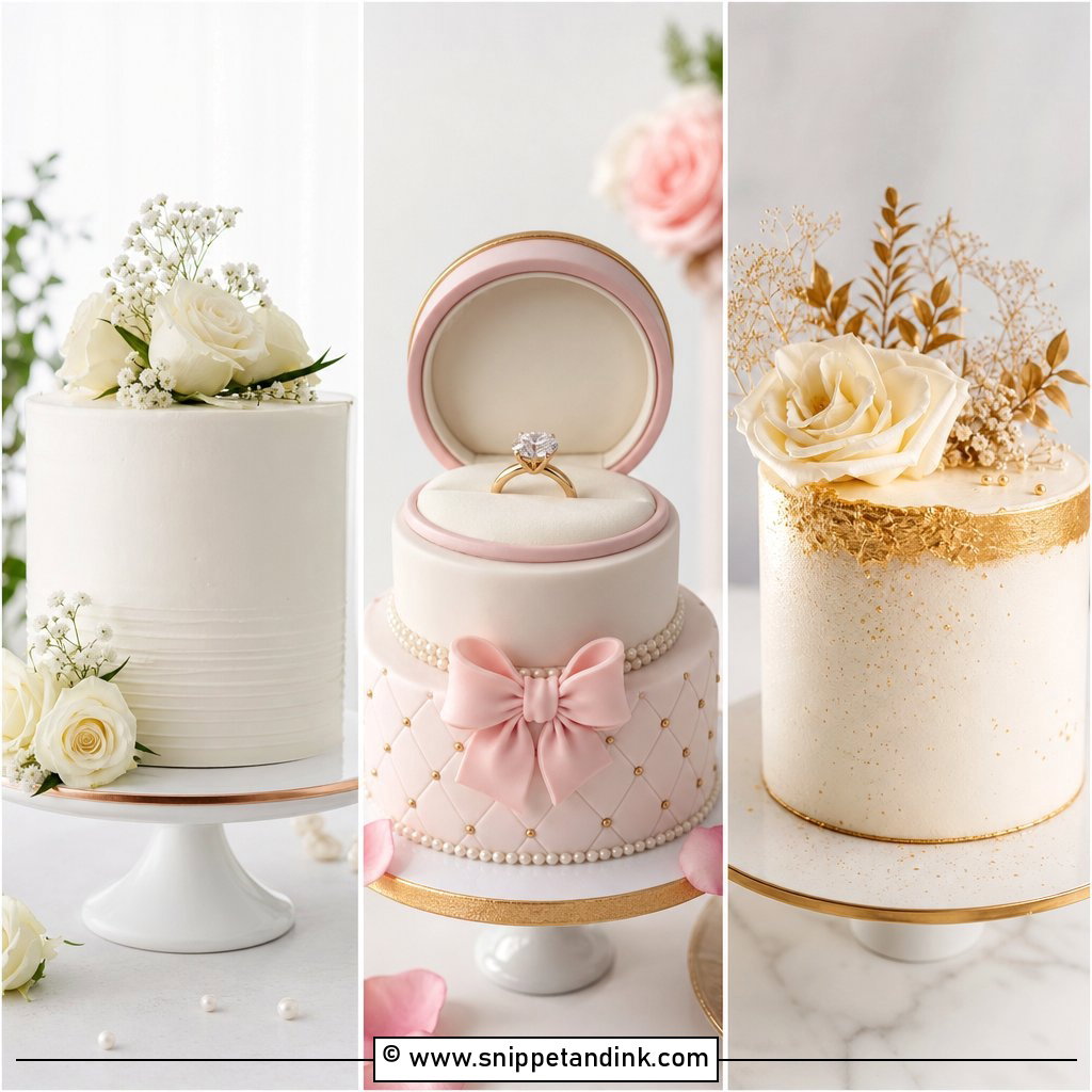 20 Simple Engagement Cake Designs for Stylish Couples Now