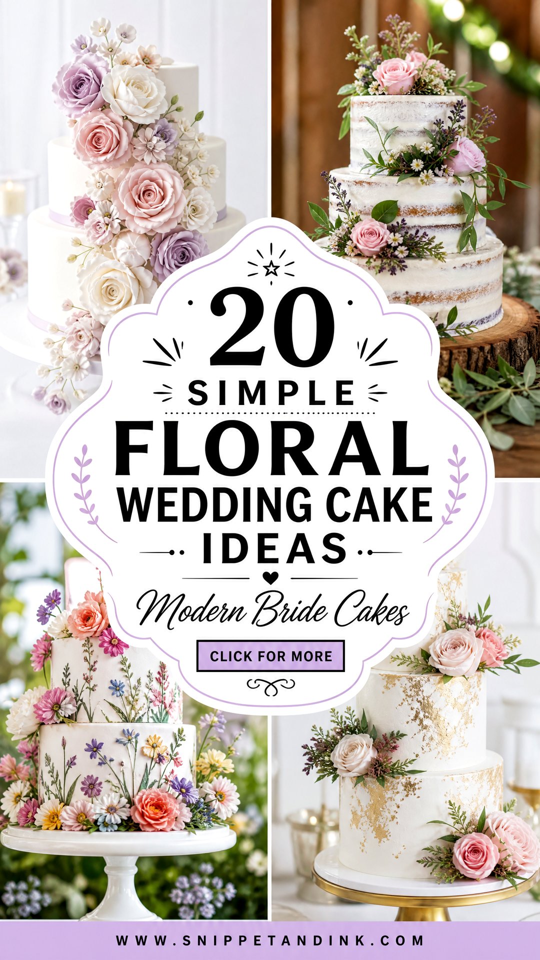 20 Simple Floral Wedding Cake Ideas for Modern Brides Today - 20 Simple Floral Wedding Cake Ideas for Modern Brides Today