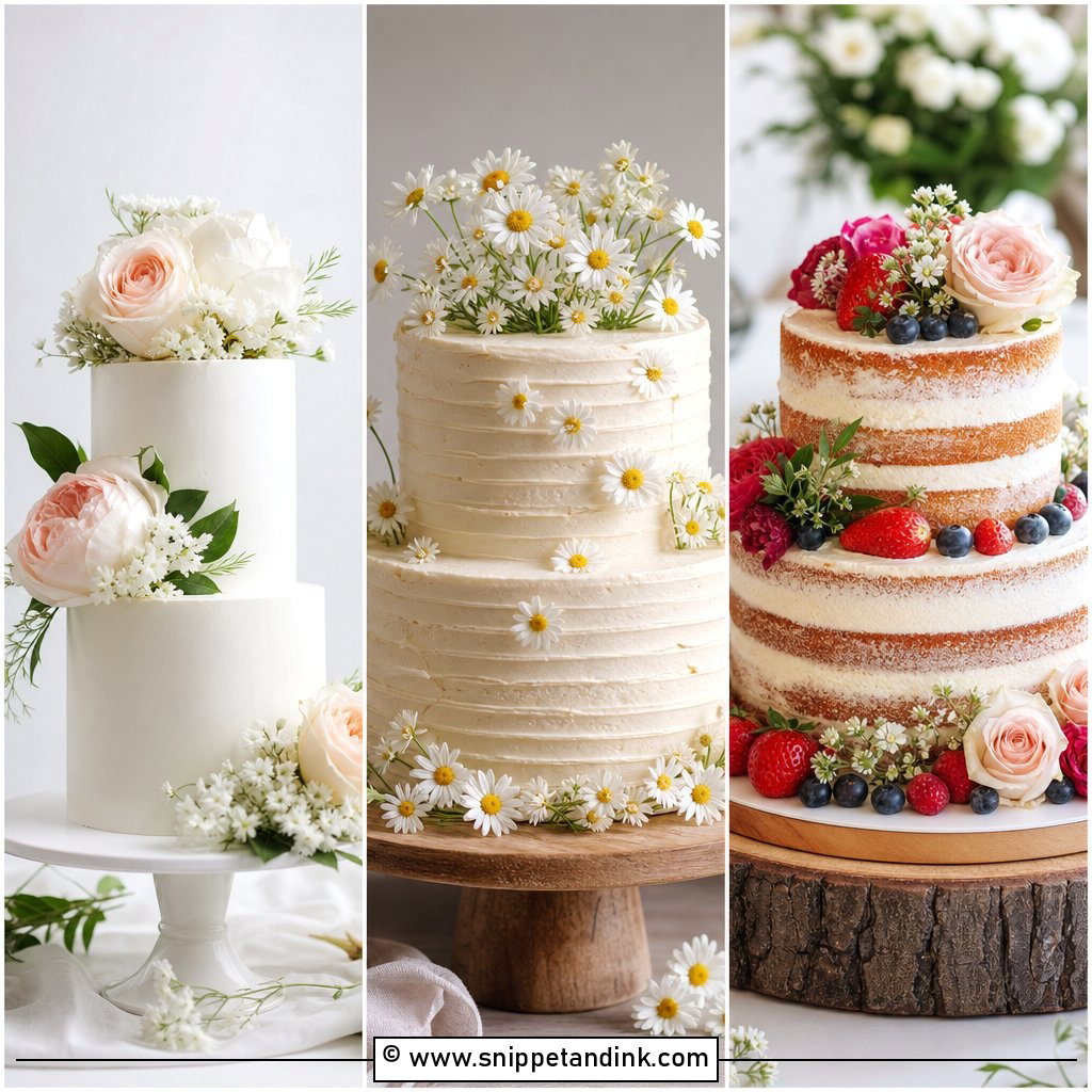 20 Simple Flower Cake Ideas for Wedding Romantic Picks