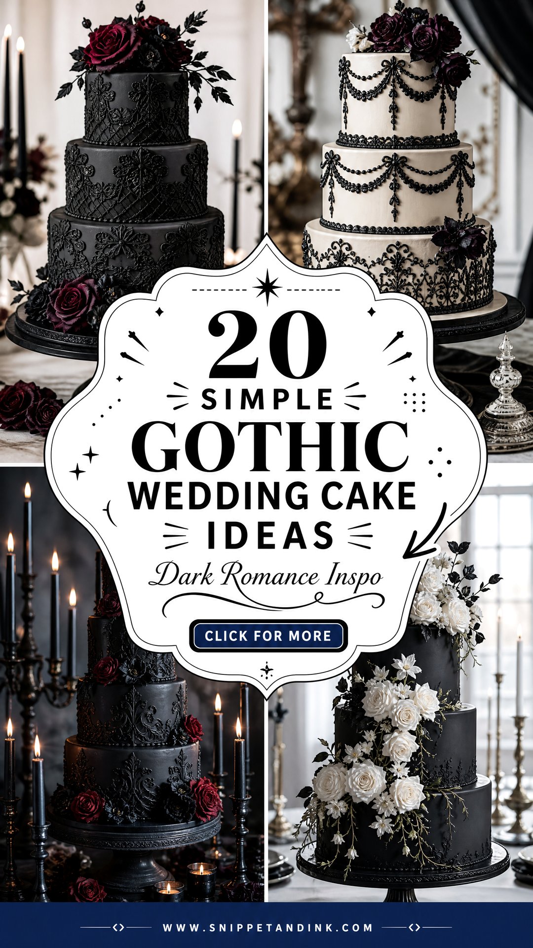 20 Simple Gothic Wedding Cake Ideas Dark Romance Inspo - 20 Simple Gothic Wedding Cake Ideas: Dark Romance Inspo