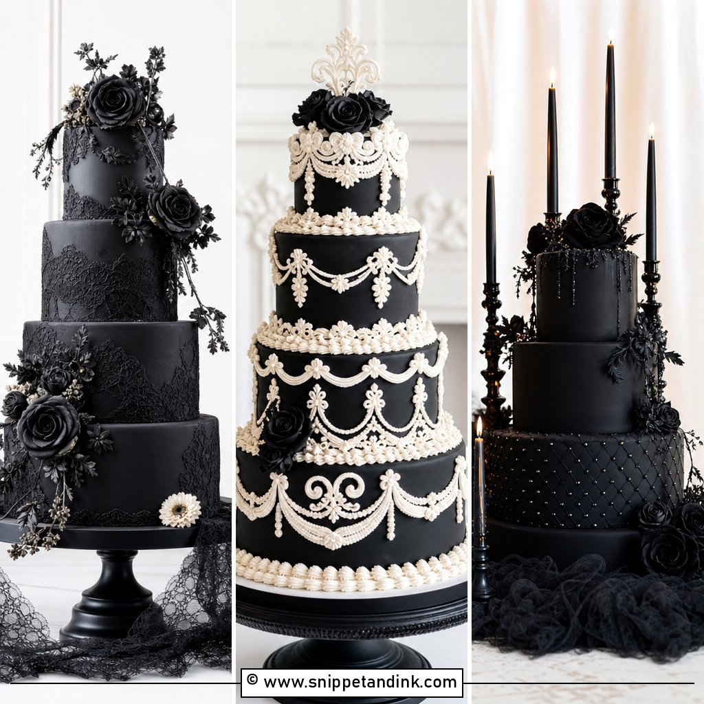 20 Simple Gothic Wedding Cake Ideas Dark Romance Inspo