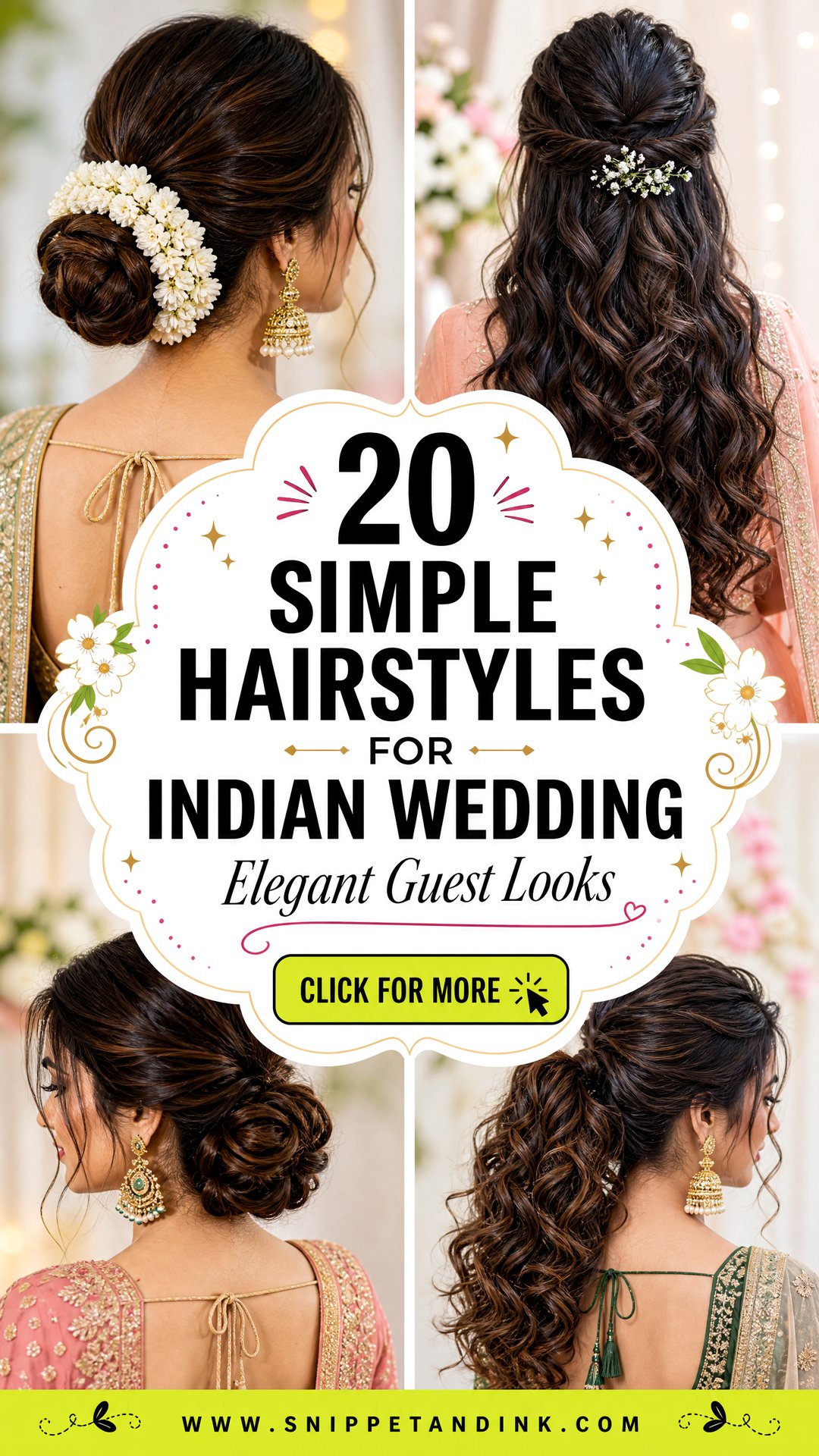 20 Simple Hairstyles for Indian Wedding Elegant Guest Looks - 20 Simple Hairstyles for Indian Wedding: Elegant Guest Looks