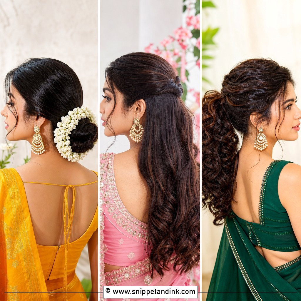 20 Simple Hairstyles for Indian Wedding Elegant Guest Looks