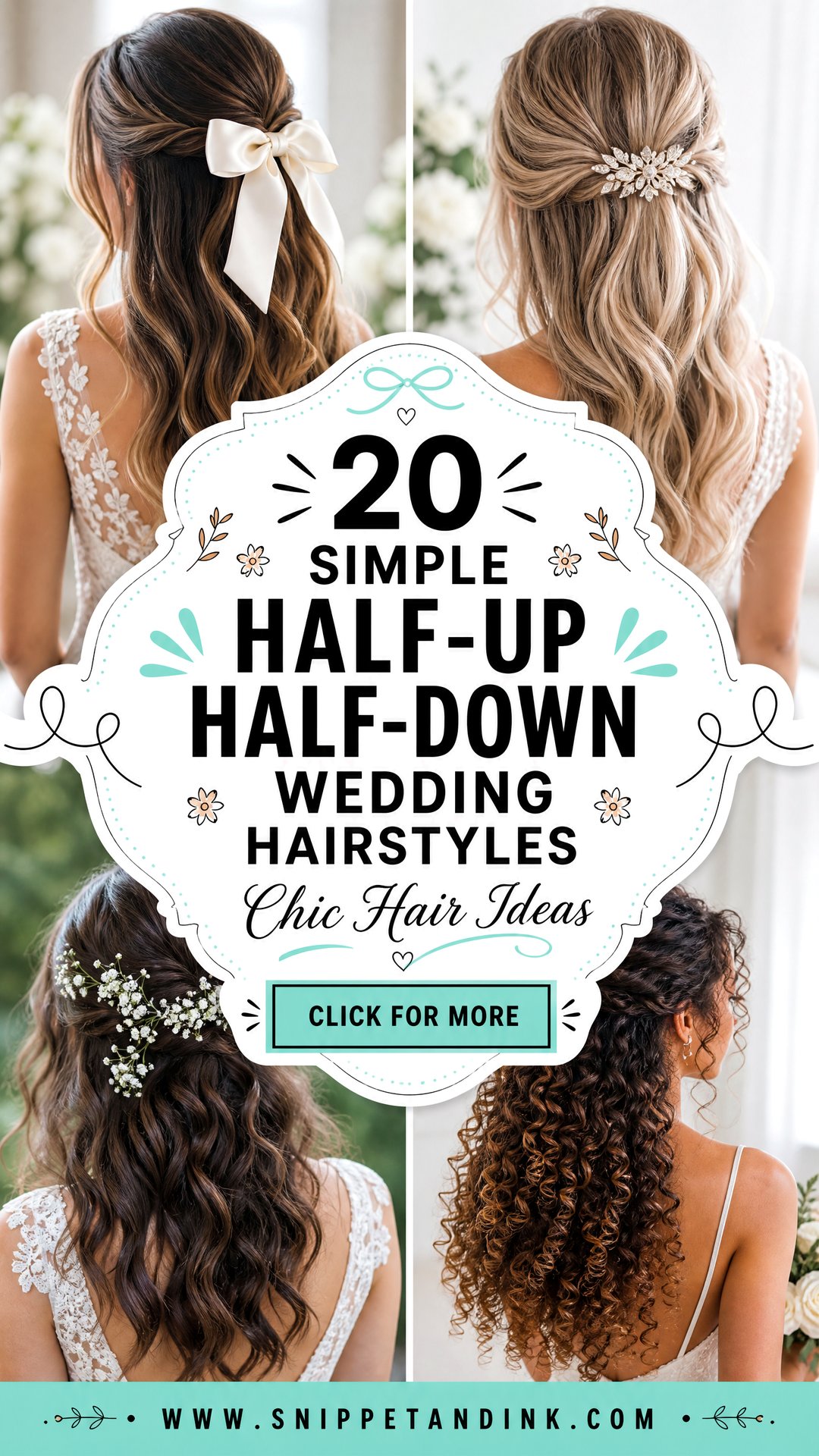 20 Simple Half-Up Half-Down Wedding Hairstyles Chic Ideas - 20 Simple Half-Up Half-Down Wedding Hairstyles: Chic Ideas