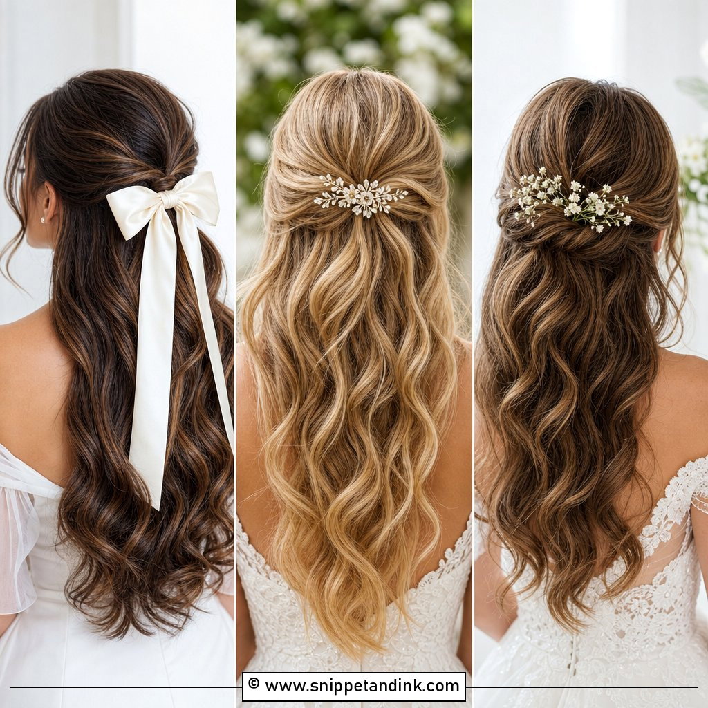 20 Simple Half-Up Half-Down Wedding Hairstyles Chic Ideas