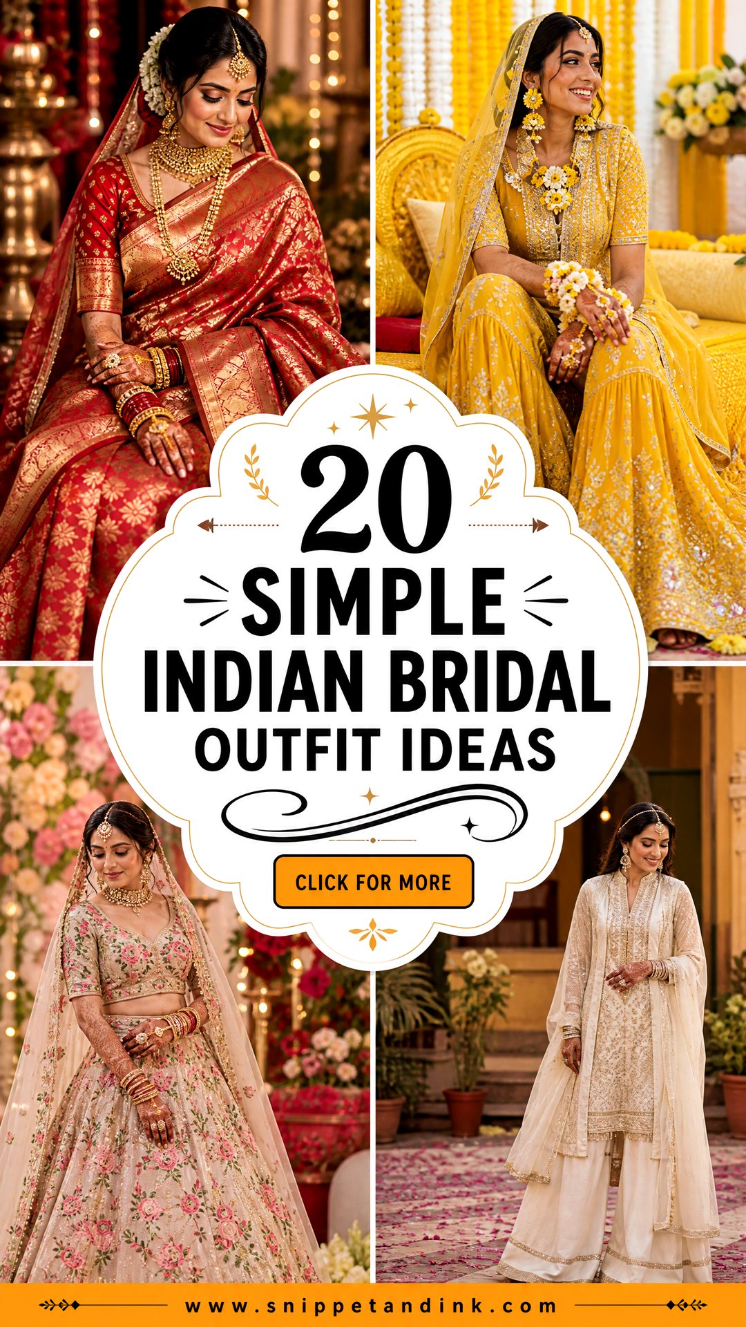 20 Simple Indian Bridal Outfit Ideas for a Timeless Bridal Look - 20 Simple Indian Bridal Outfit Ideas for a Timeless Bridal Look