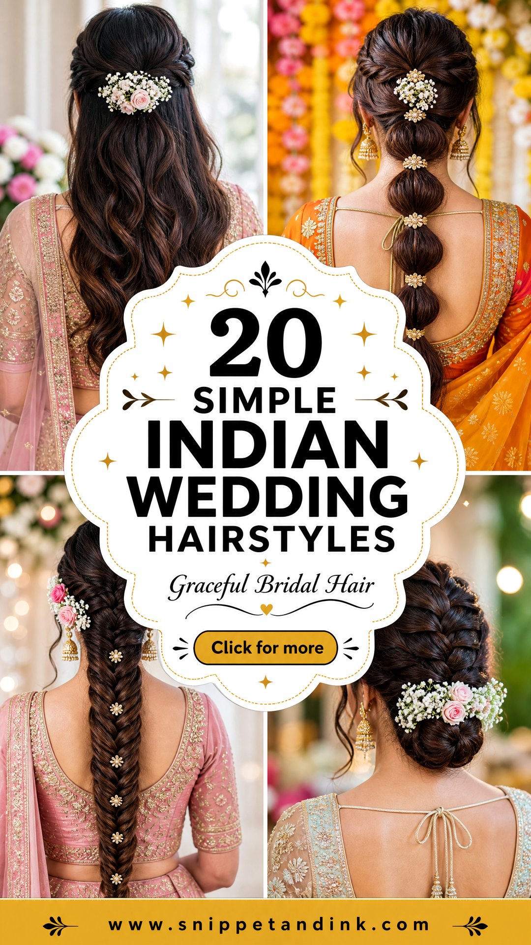 20 Simple Indian Wedding Hairstyles for Graceful Brides - 20 Simple Indian Wedding Hairstyles for Graceful Brides
