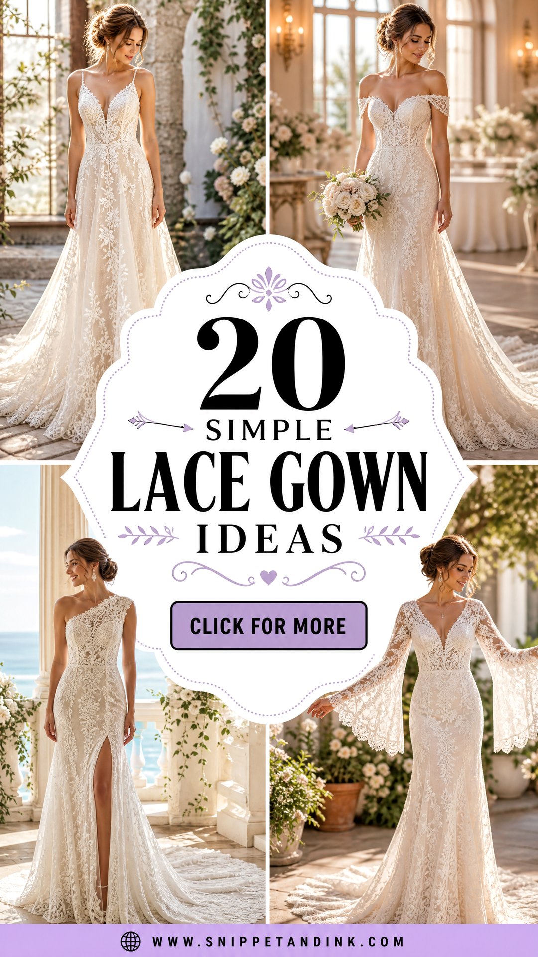 20 Simple Lace Gown Ideas for Timeless Bridal Romance - 20 Simple Lace Gown Ideas for Timeless Bridal Romance